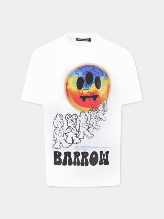 White t-shirt for kids with smiley