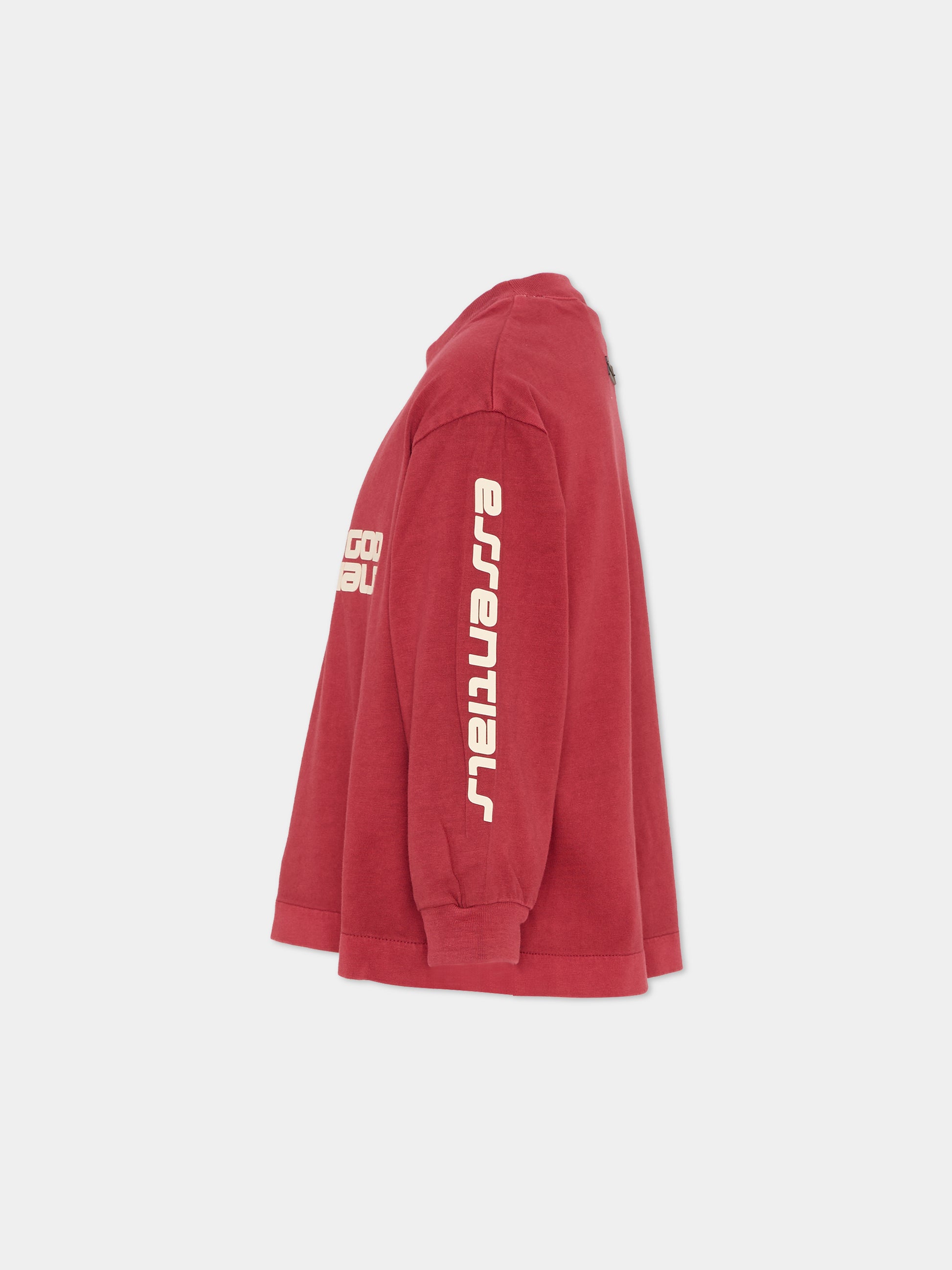 T-shirt bordeaux per bambini con logo,Fear Of God Essentials,785HO251441K CRIMSON