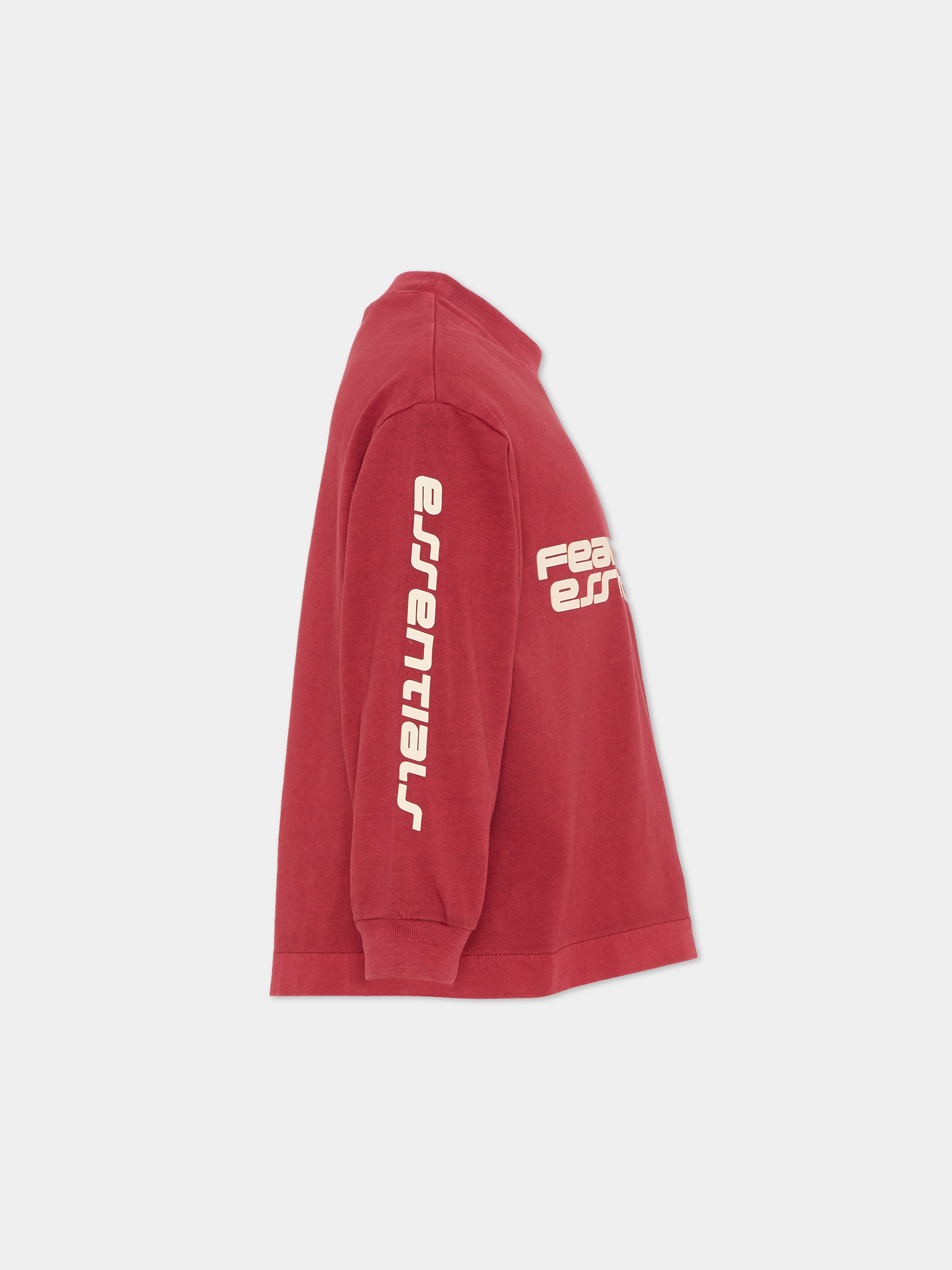 T-shirt bordeaux per bambini con logo,Fear Of God Essentials,785HO251441K CRIMSON