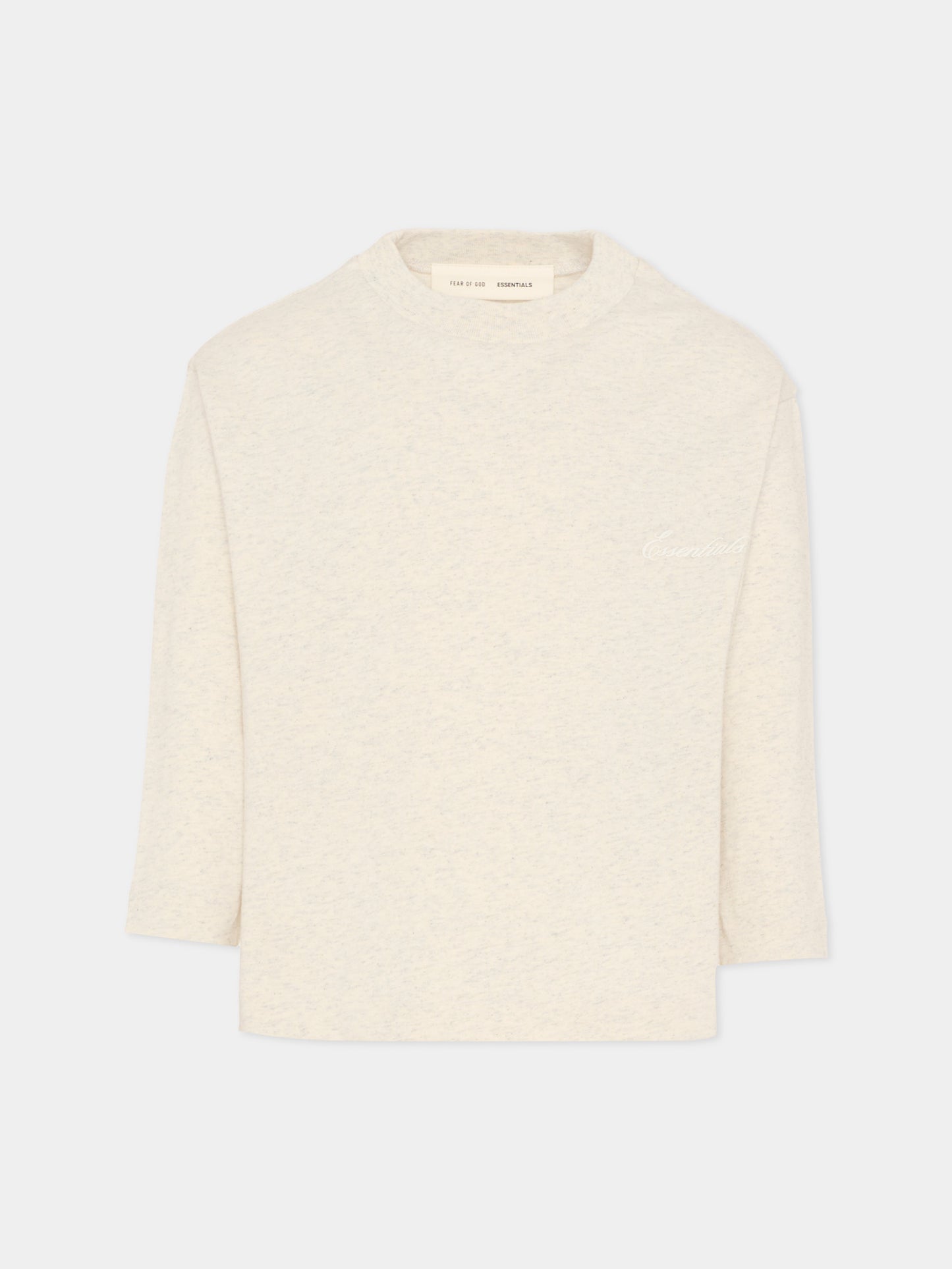 T-shirt grigio per bambini con logo ricamato,Fear Of God Essentials,785HO251361K OATMEAL HEATHER