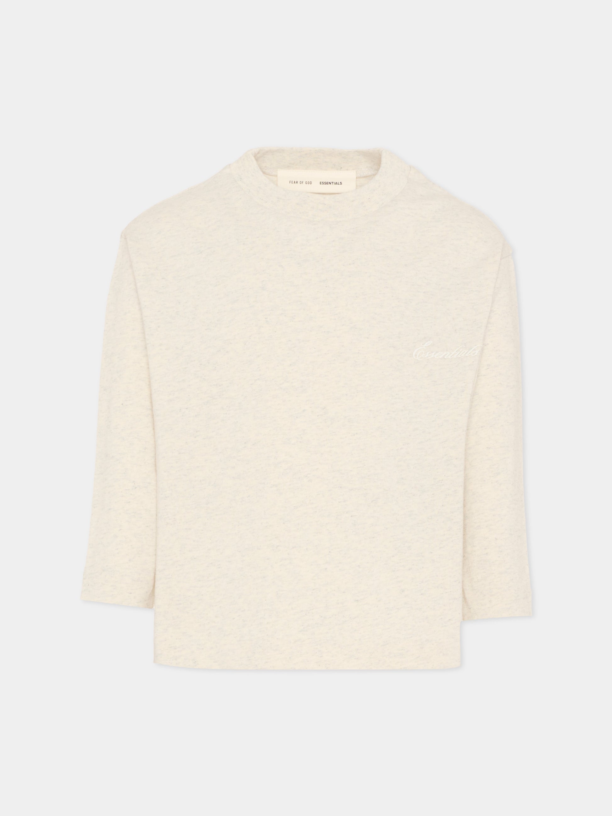 T-shirt grigio per bambini con logo ricamato,Fear Of God Essentials,785HO251361K OATMEAL HEATHER