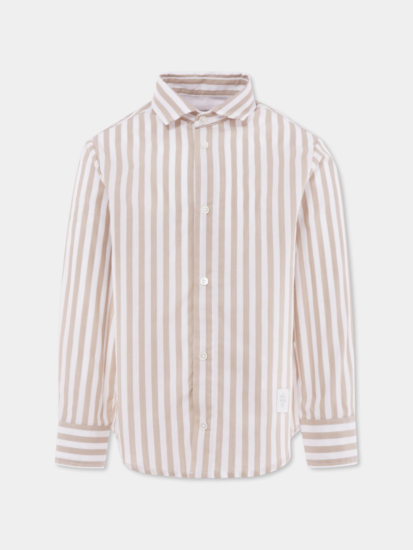 Beige shirt for boy with logo
