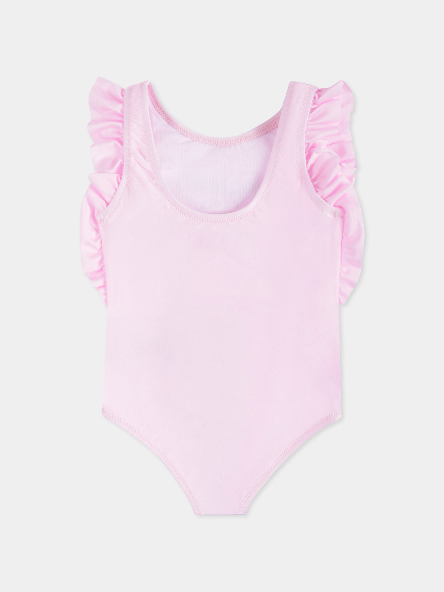 Costume intero rosa per neonata con logo,Balmain Kids,BWC00D Z0005 511