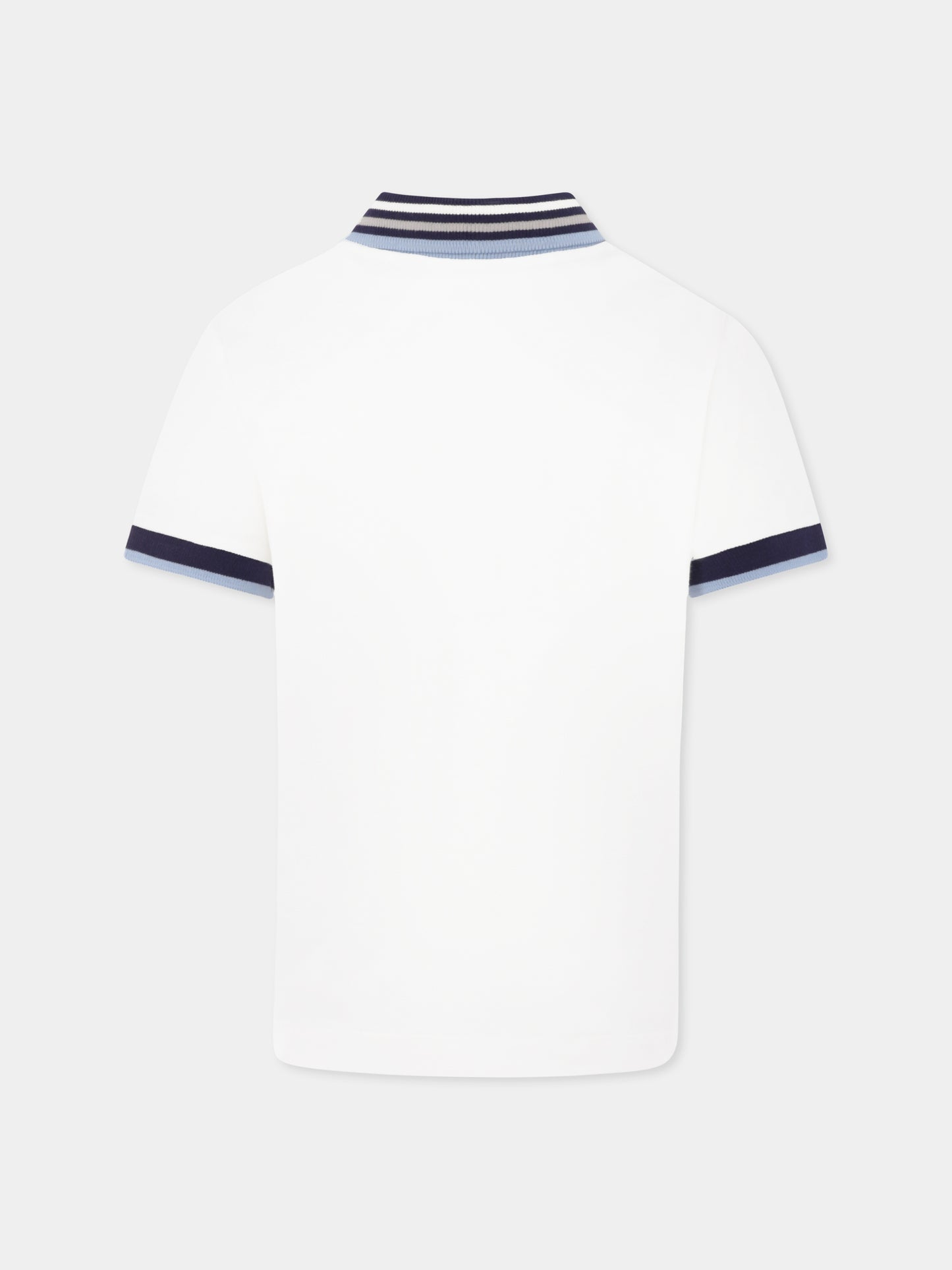 Polo avorio per bambino con logo,Fay Kids,FW8P61 Z0022 178BL