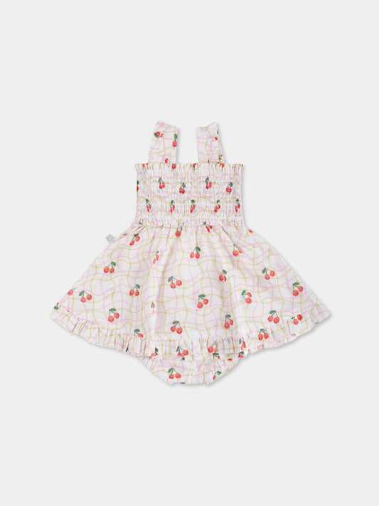 Vestito bianco per neonata con ciliegie all over,Stella Mccartney Kids,TW1082 Z2717 101MC