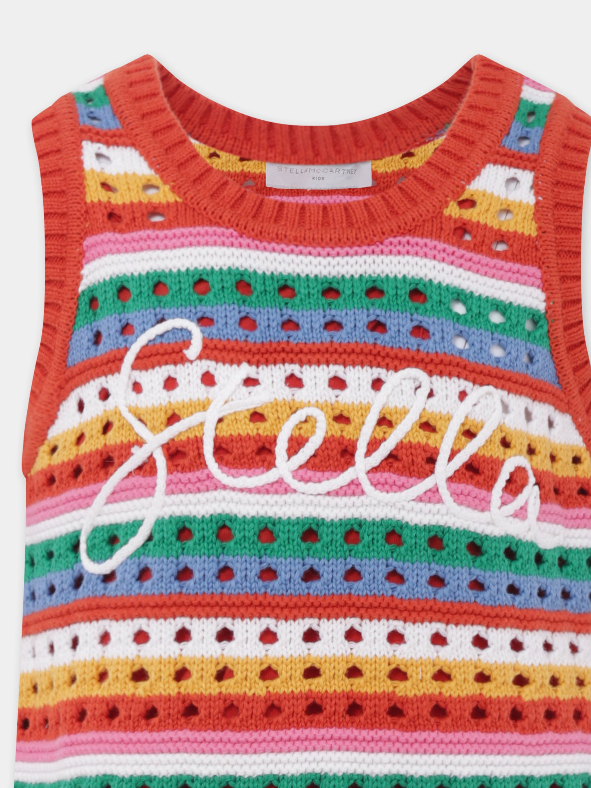 Vestito multicolor per bambina con logo,Stella Mccartney Kids,TW1F02 Z1876 999