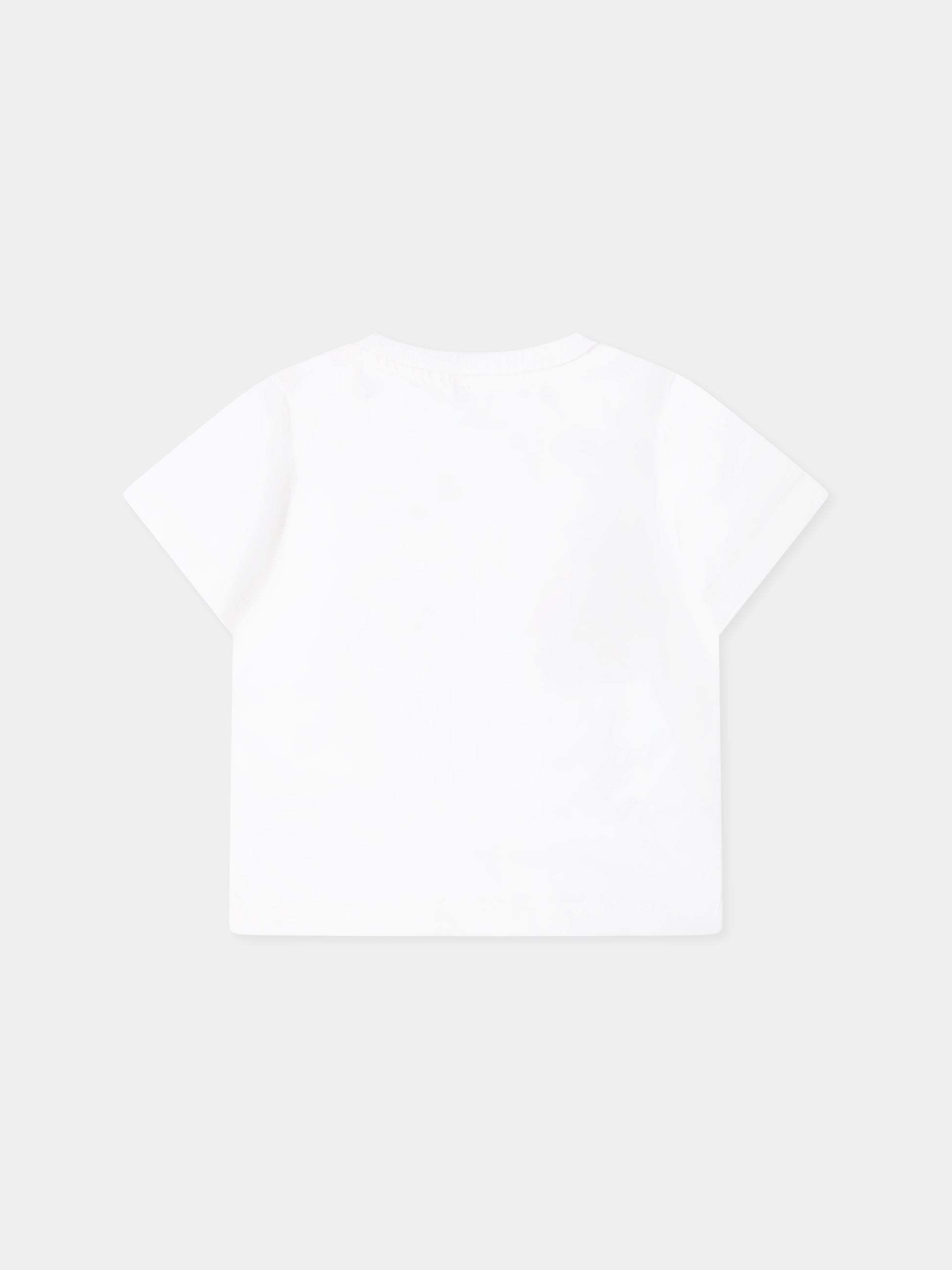 T-shirt bianca per neonata con stampa gelati,Stella Mccartney Kids,TW8151 Z0434 101