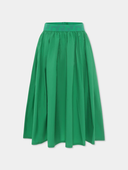 Gonna verde per bambina con logo,Dkny,D62267 709