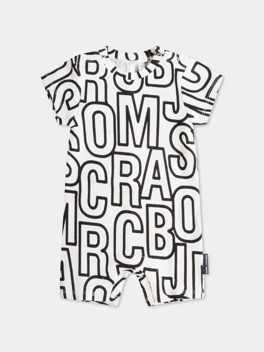 Pagliaccetto avorio per neonati con logo all over,Marc Jacobs,W60514 126