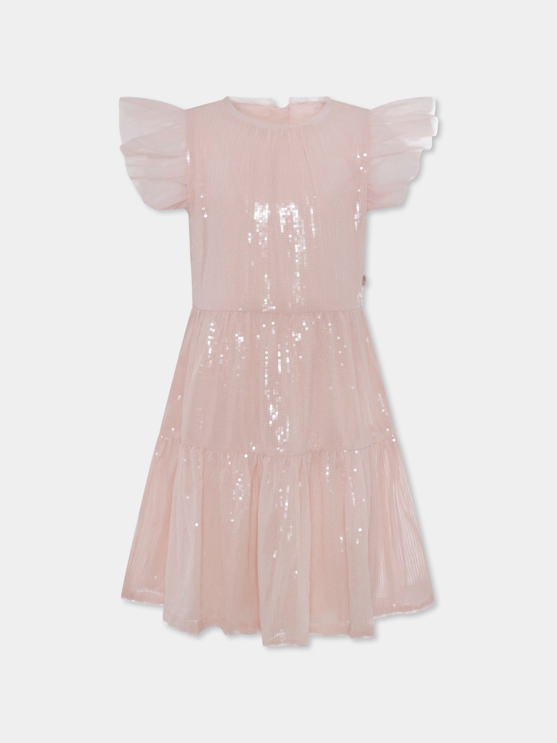Vestito rosa per bambina con paillettes,Billieblush,U21100 45X