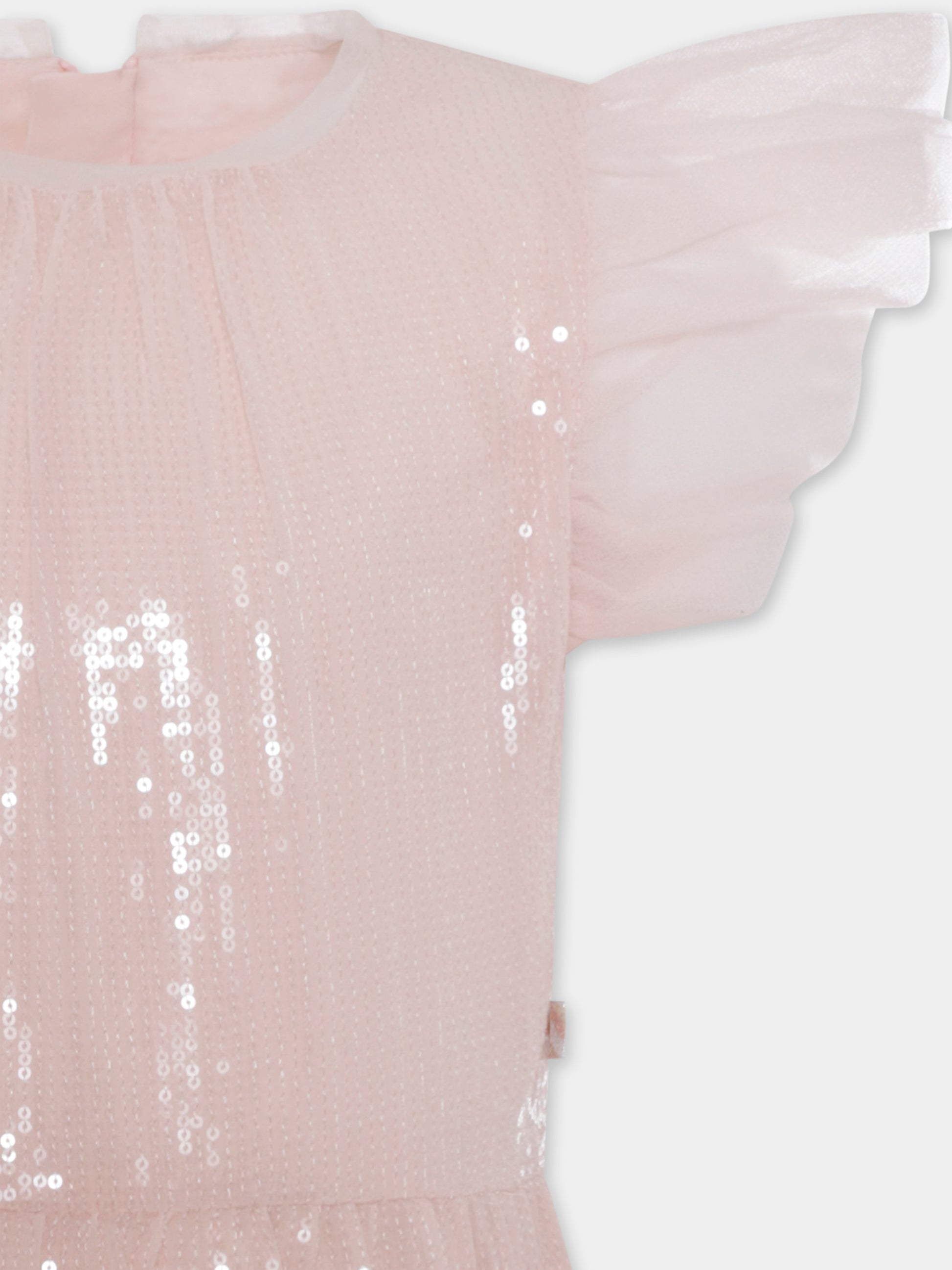 Vestito rosa per bambina con paillettes,Billieblush,U21100 45X