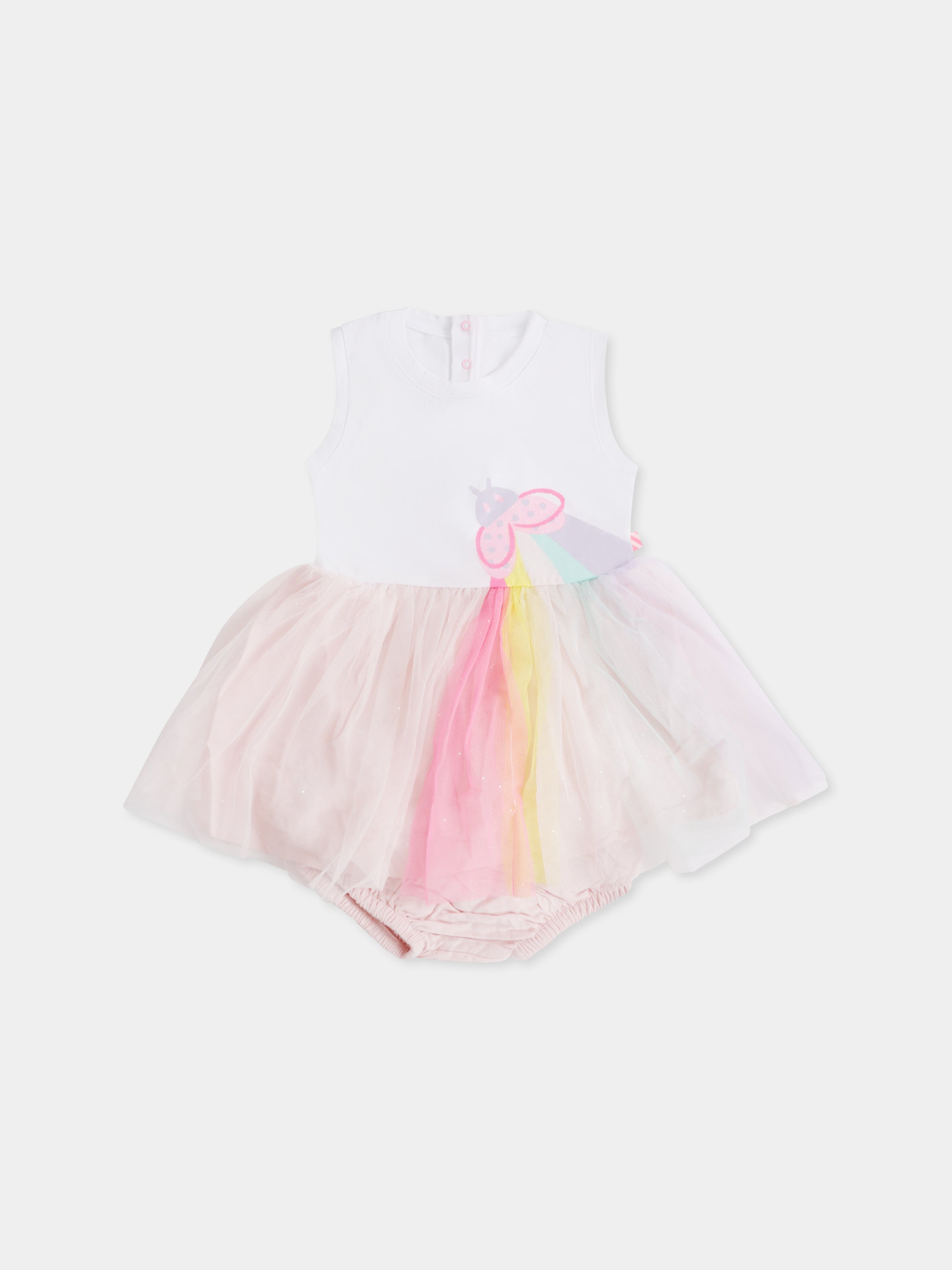 Vestito bianco per neonata con coccinella,Billieblush,U20817 N34