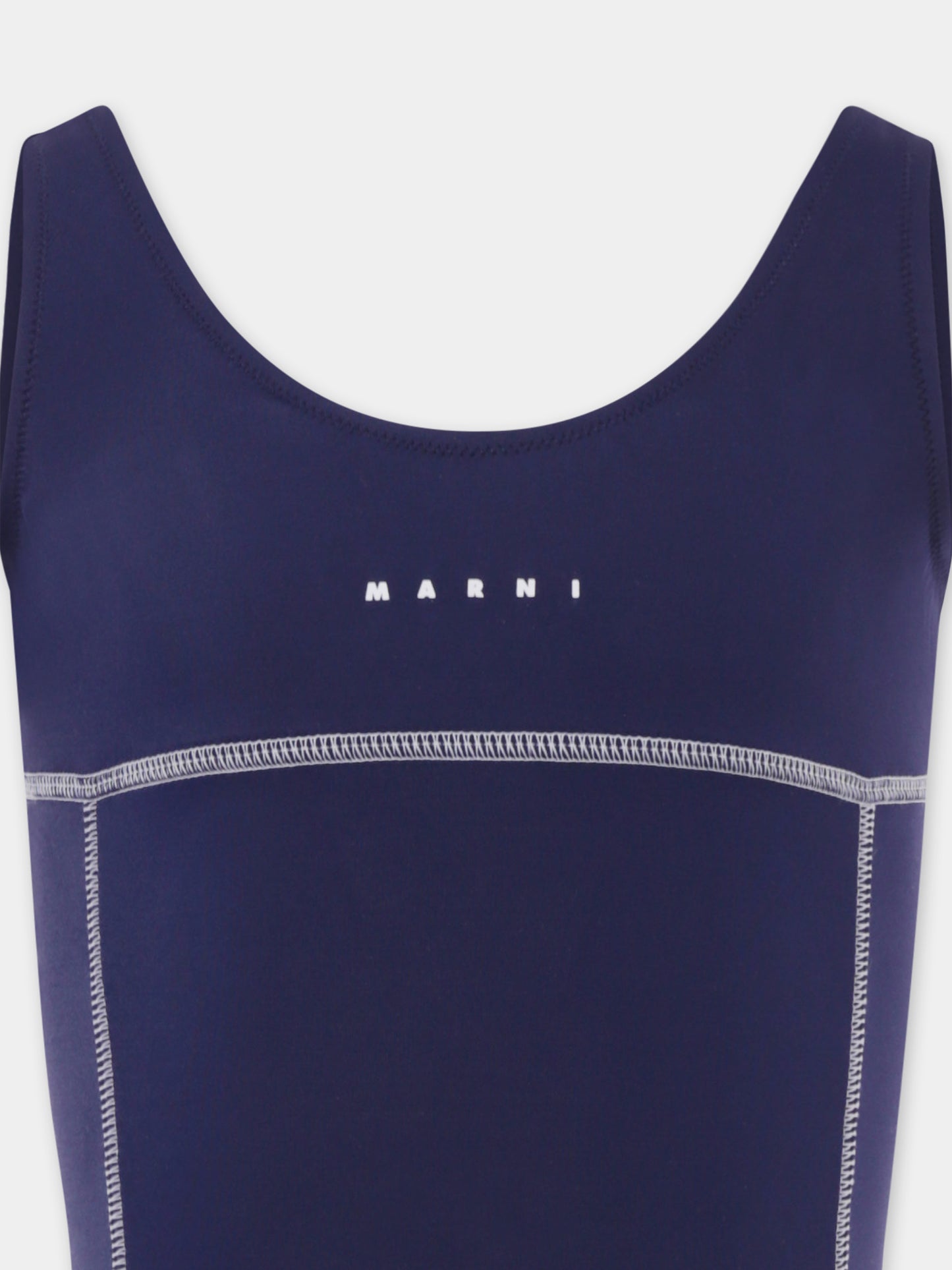 Costume intero blu per bambina con logo,Marni Kids,M01348 M00M2 0M803