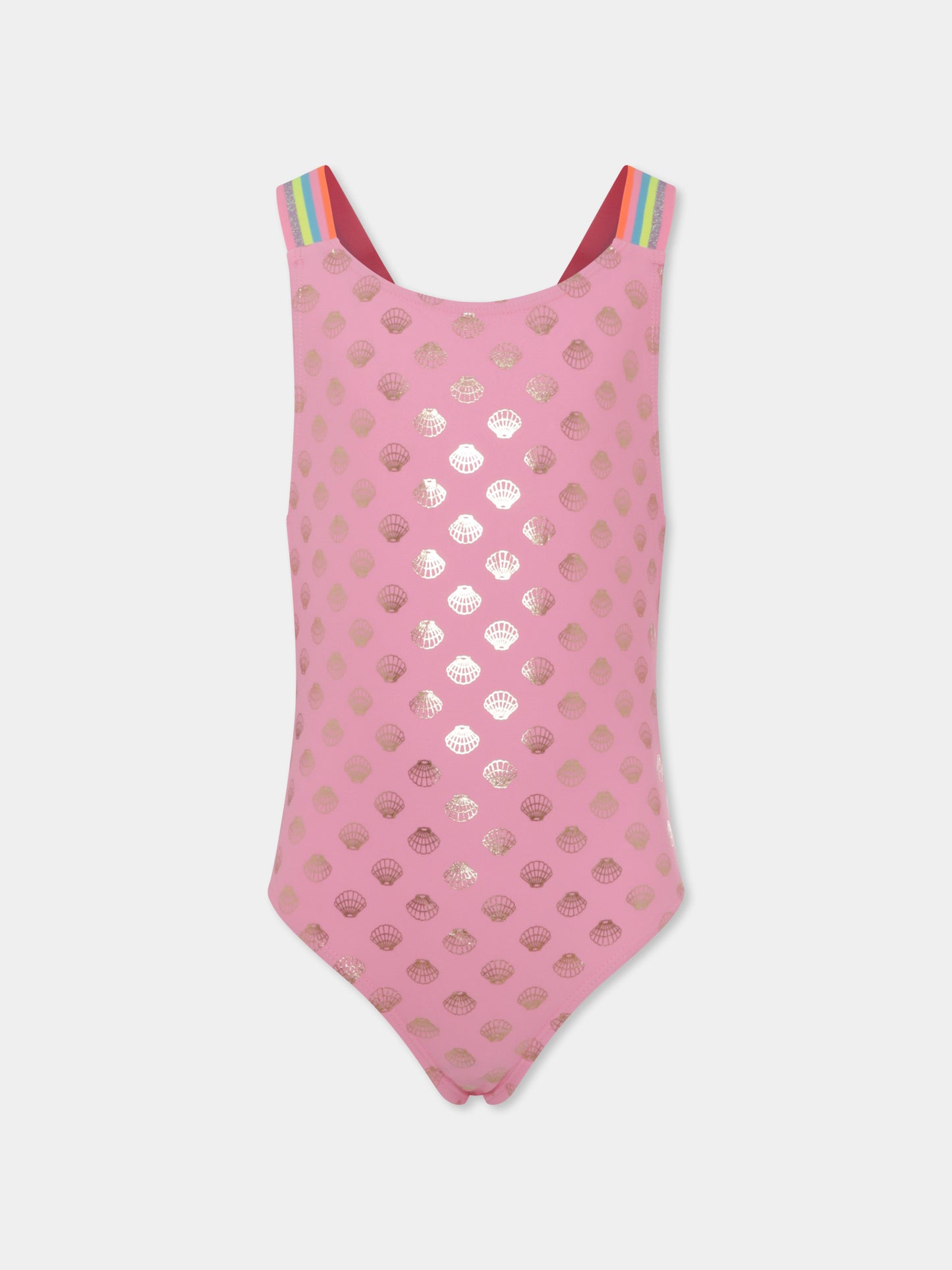 Costume intero rosa per bambina con conchiglie,Billieblush,U20057 462