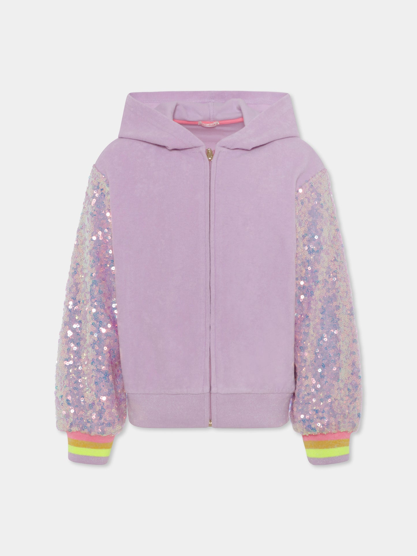 Felpa lilla per bambina con paillettes,Billieblush,U20101 929