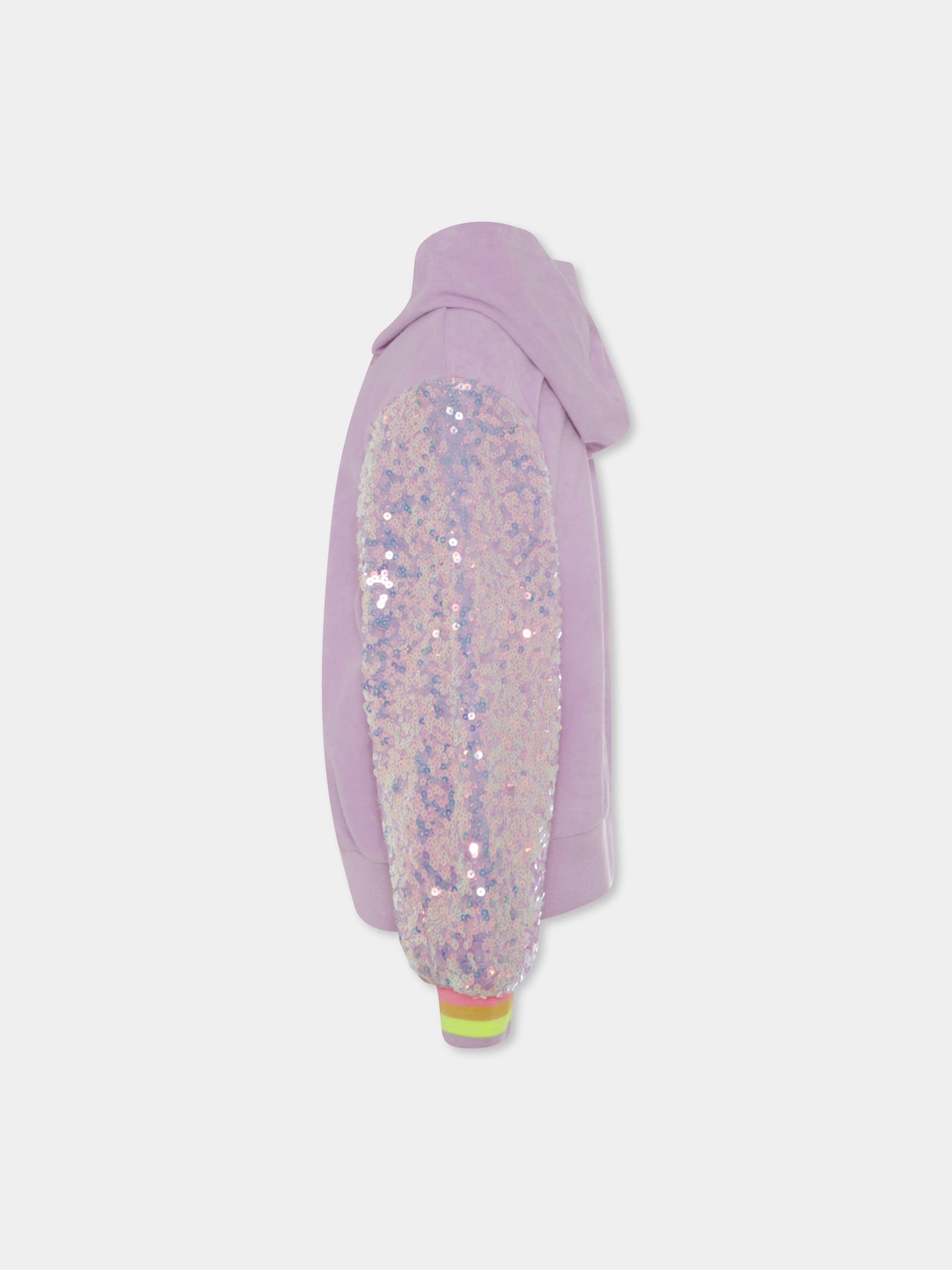 Felpa lilla per bambina con paillettes,Billieblush,U20101 929