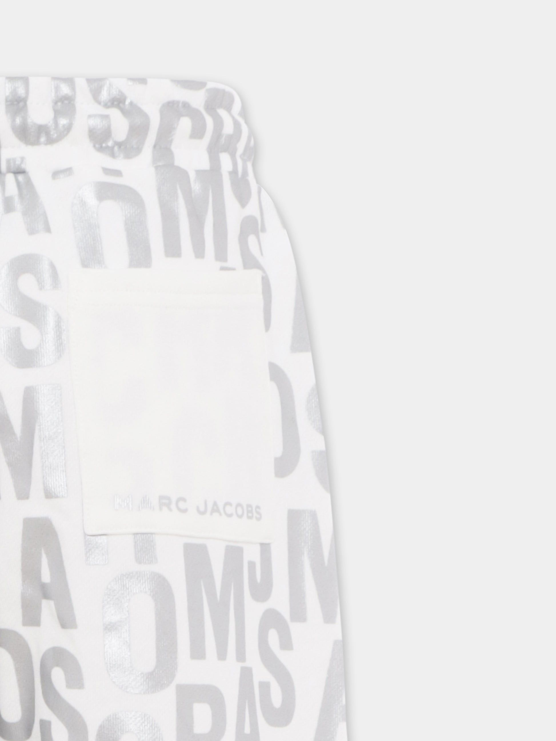 Pantaloni argento per bambina con logo all over,Marc Jacobs,W60225 126