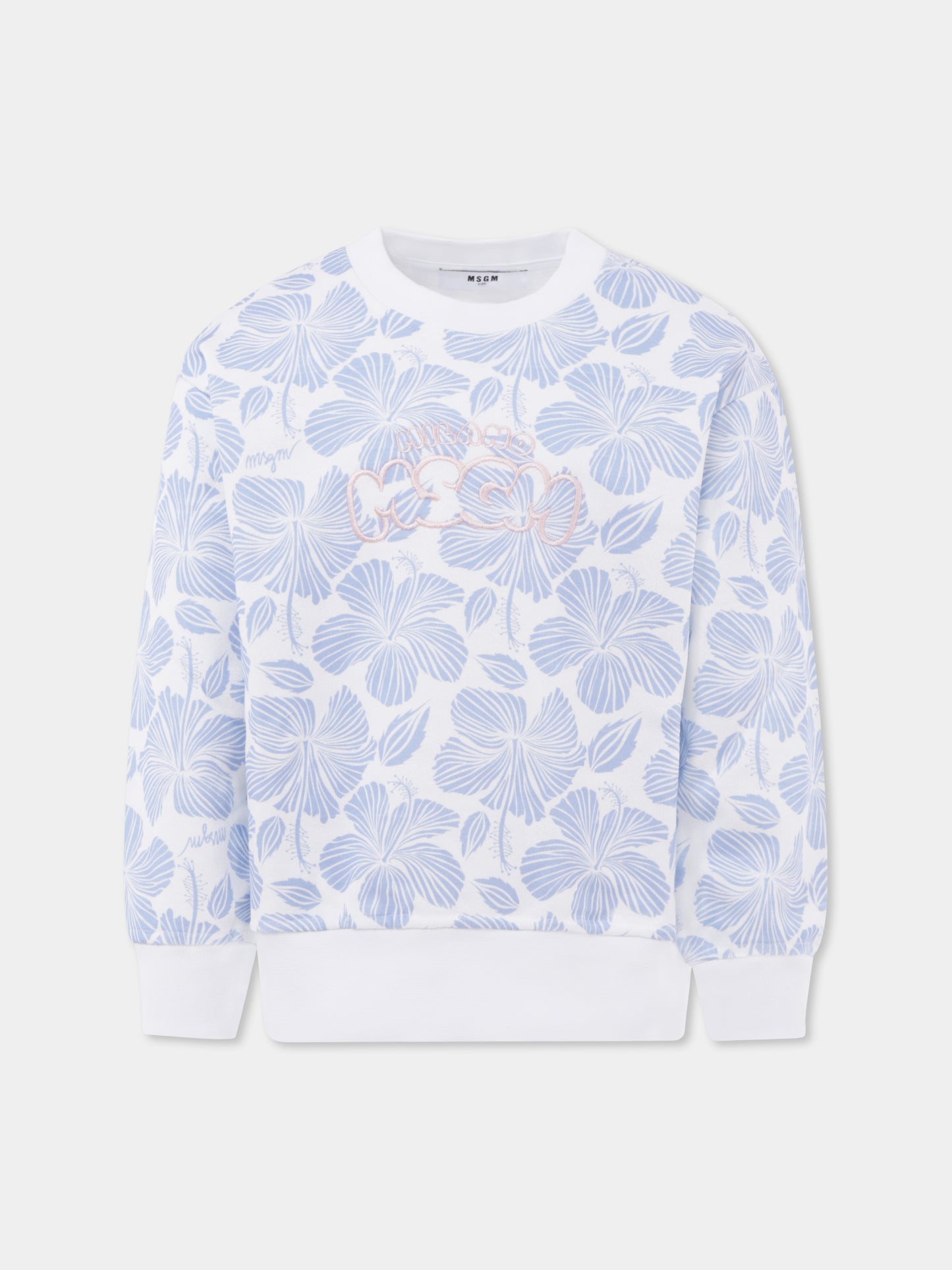 Light blue sweatshirt for girl with logo