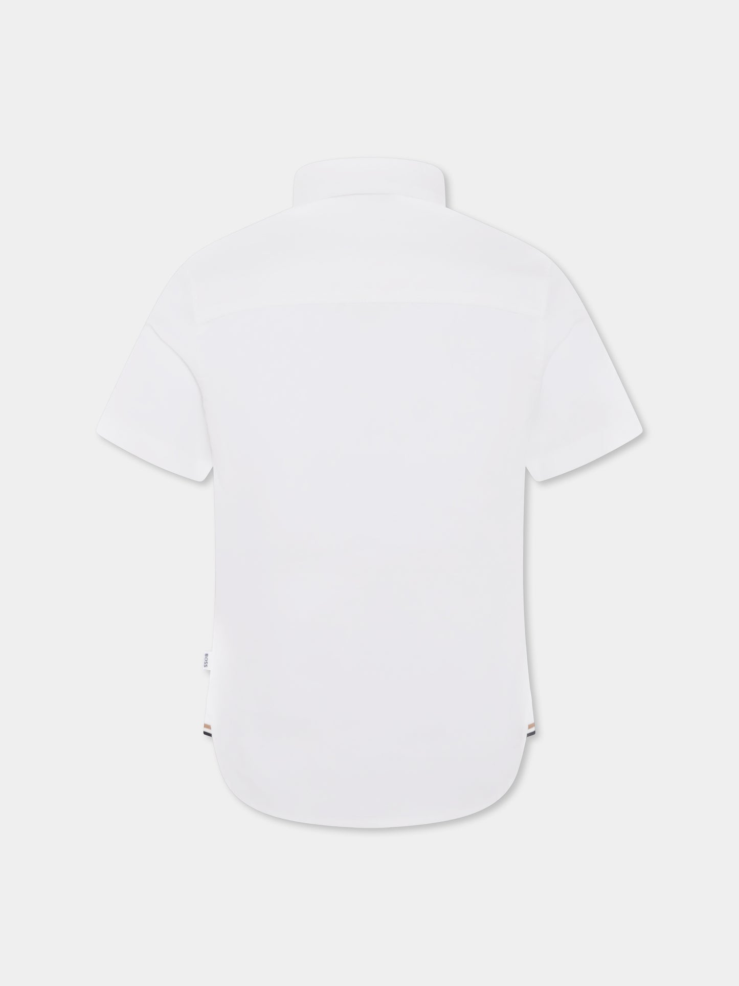 Camicia bianca per bambino con logo,Boss,J50696 10P