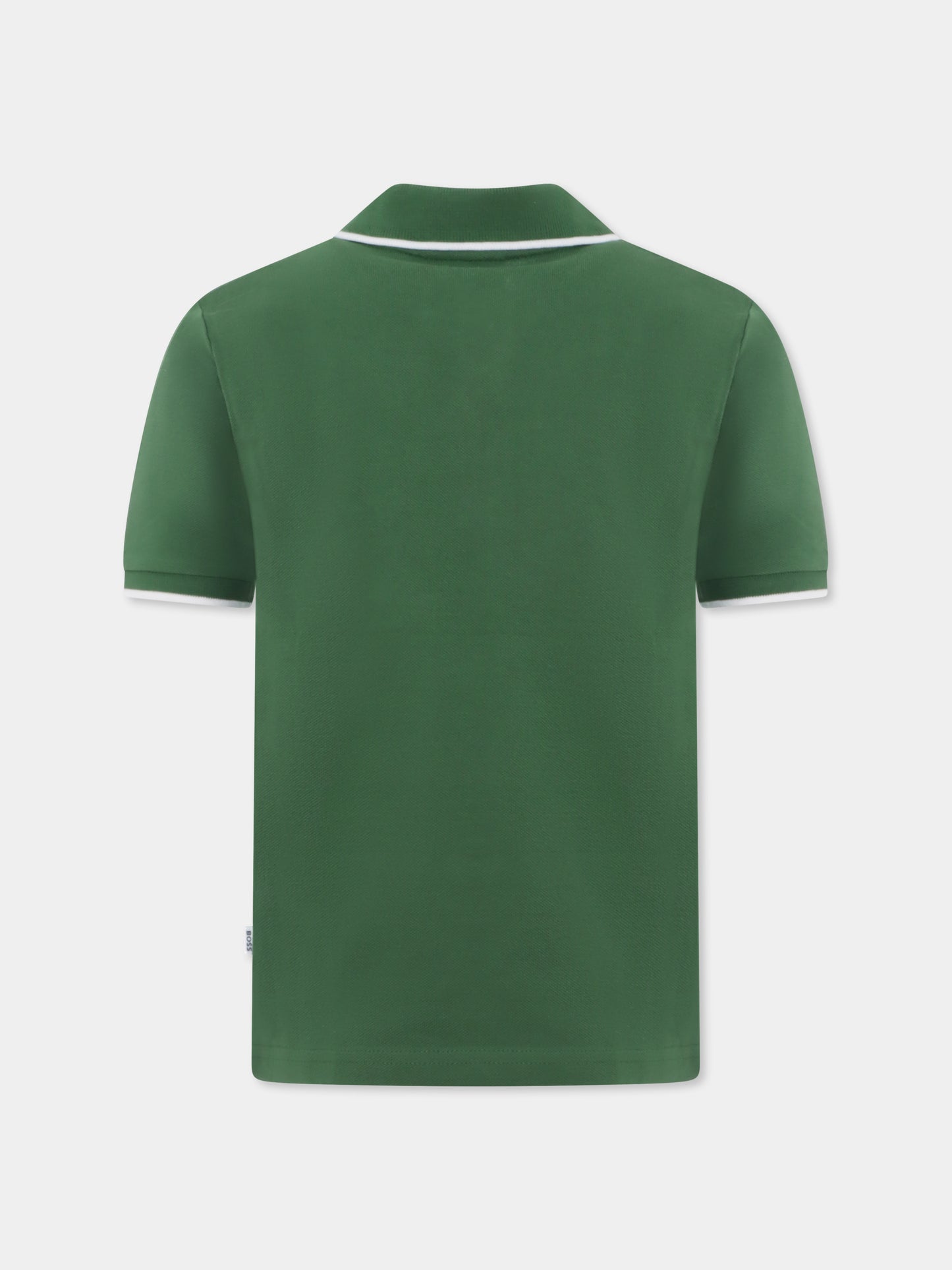 Polo verde per bambino con logo,Boss,J50704 651