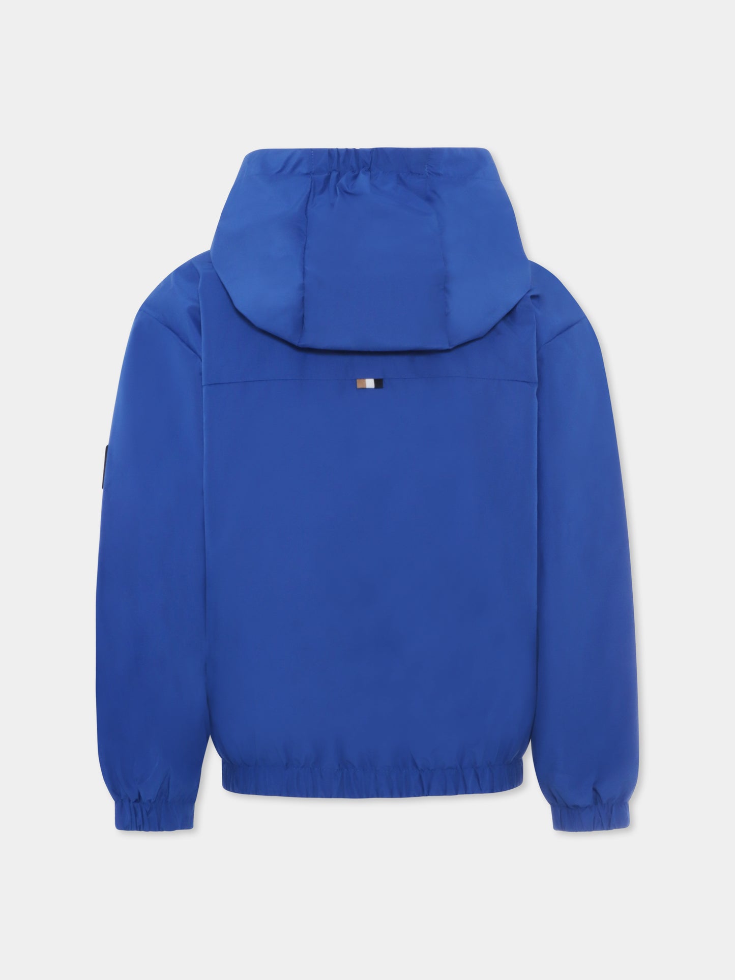 Giacca a vento azzurra per bambino con logo,Boss,J50740 872
