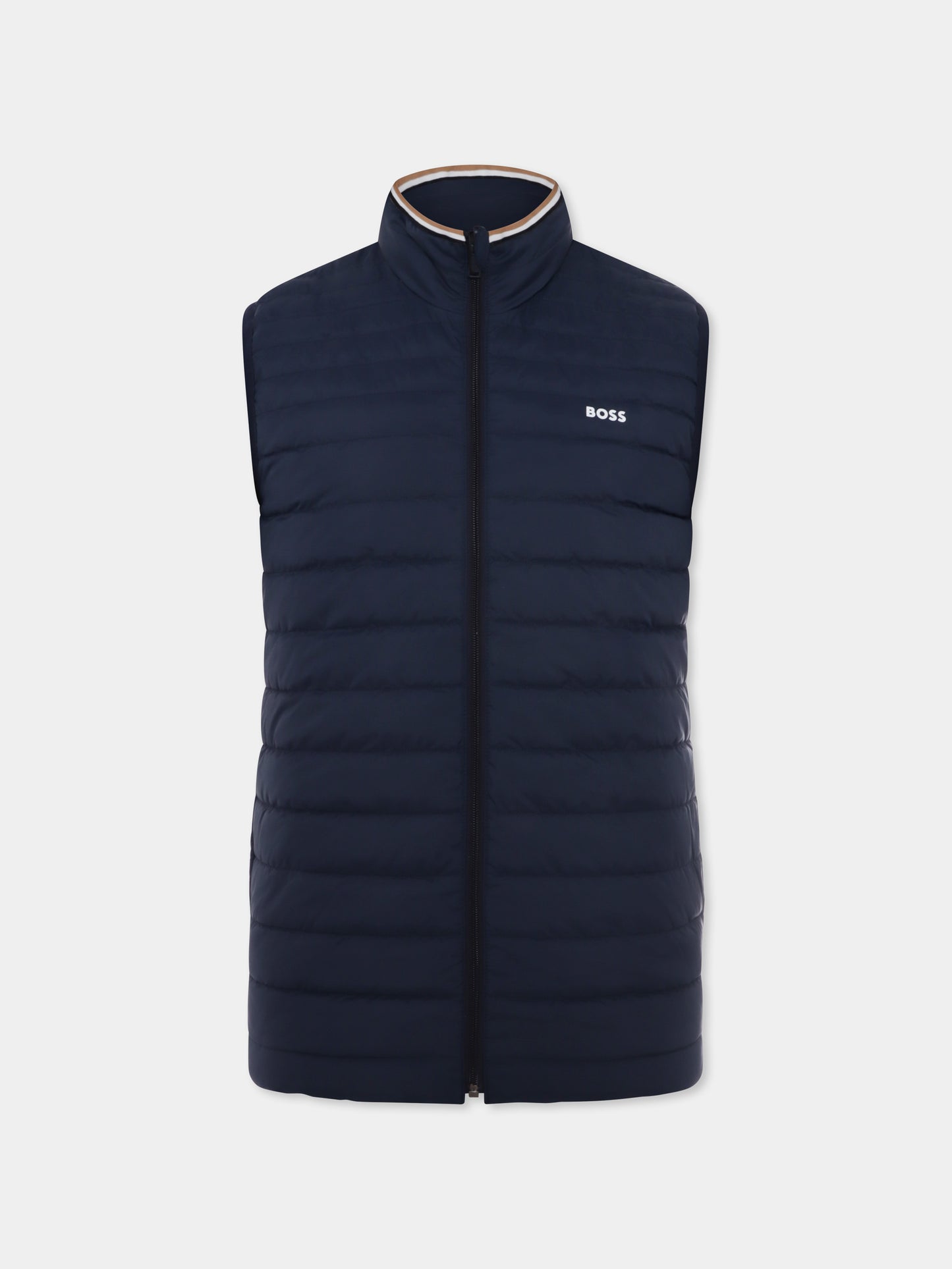 Gilet verde per bambino con logo,Boss,J50743 651