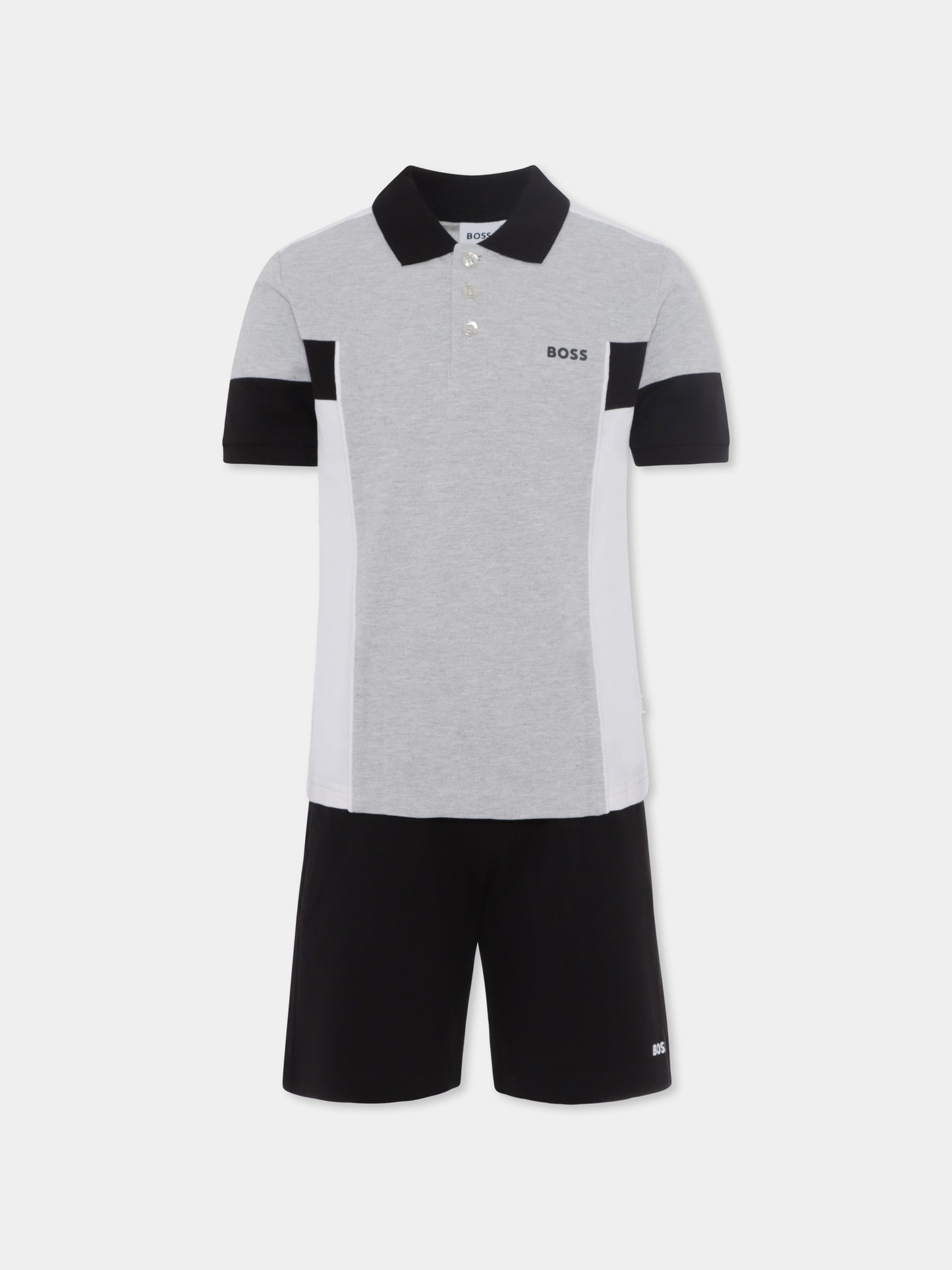 Completo grigio per bambino con logo,Boss,J50753 A32