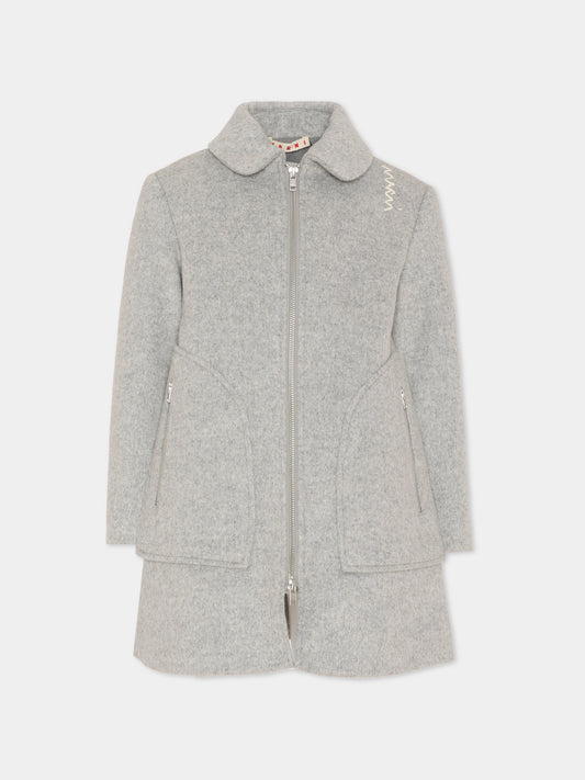 Cappotto grigio per bambina con logo,Marni Kids,M01494 M00VP 0M923