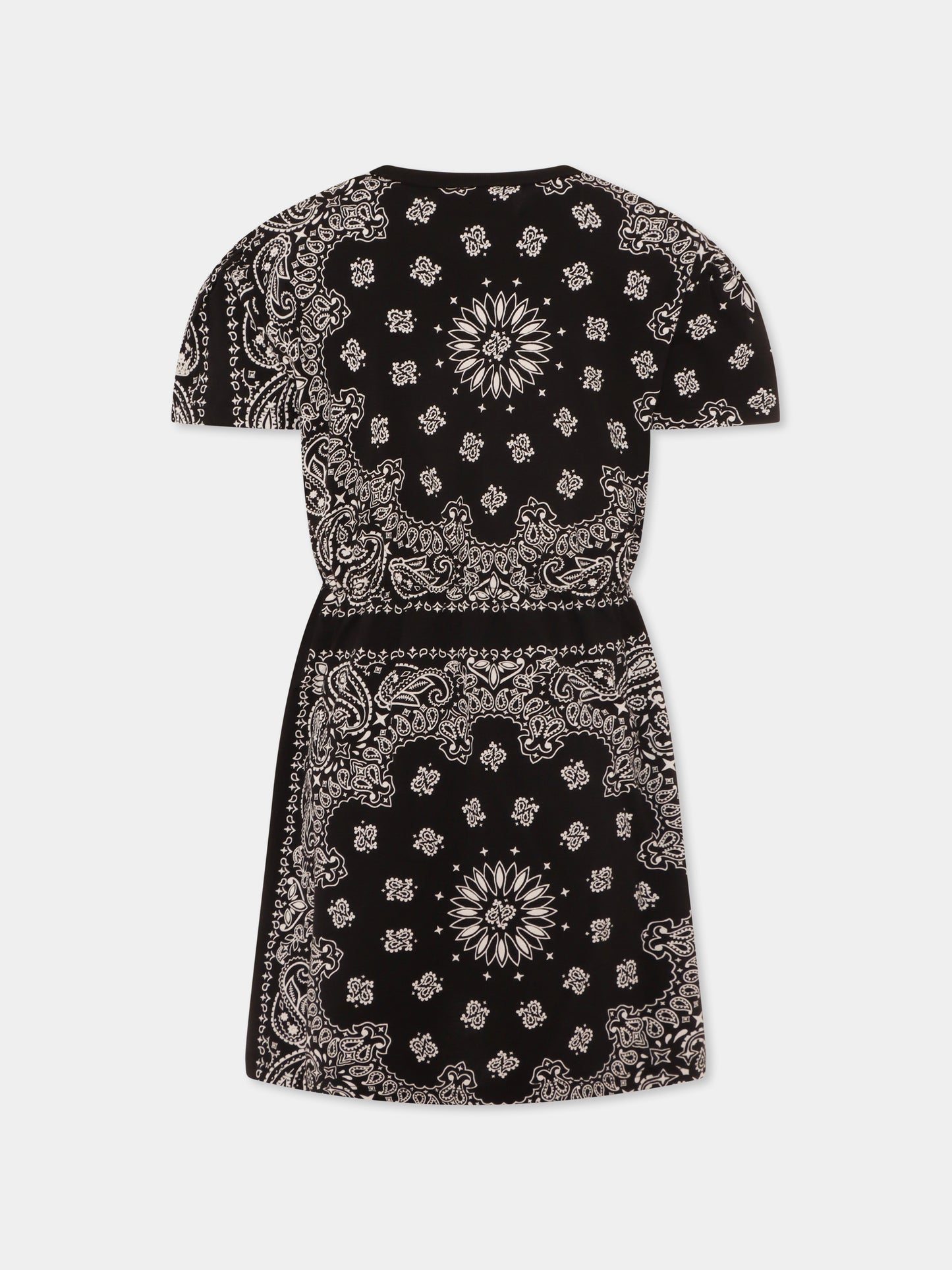 Vestito nero per bambina con stampa paisley,Mc2 Saint Barth,LEI0001 03148H