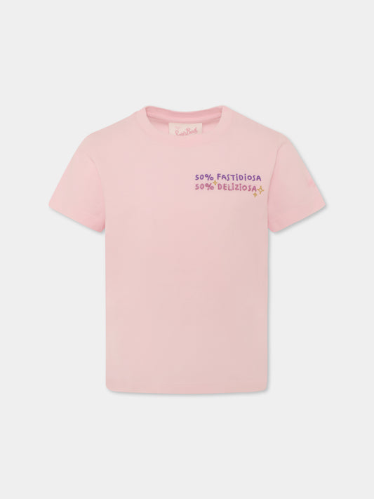 Pink t-shirt for girl with writing
