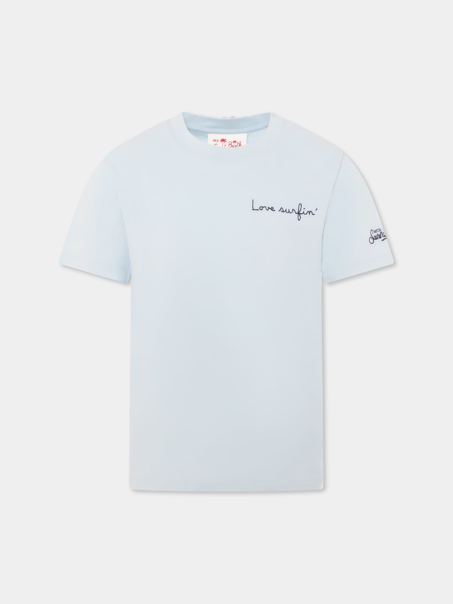 Light blue t-shirt for boy with Bart Simspson