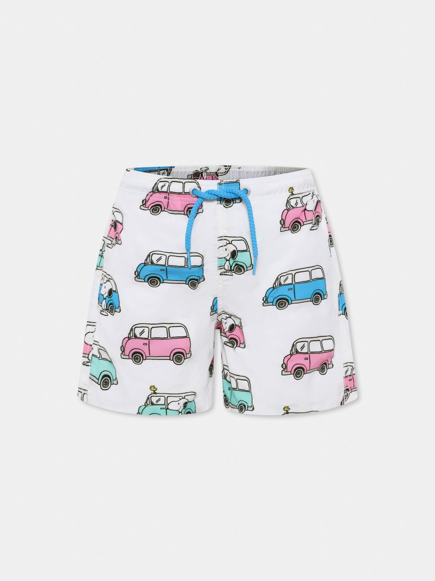 Multicolor swim shorts for boy with Snoopy