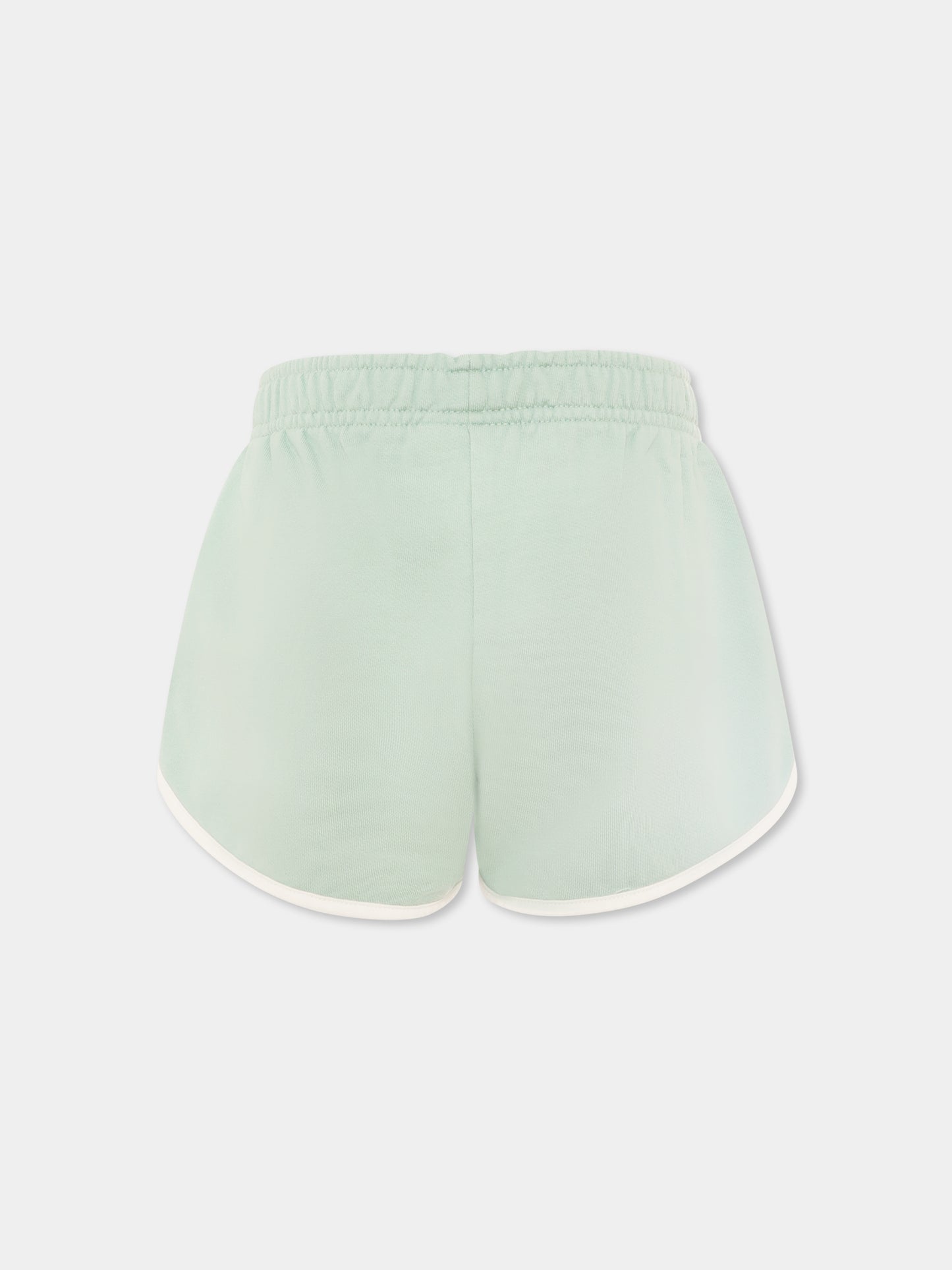 Green shorts for girl with logo