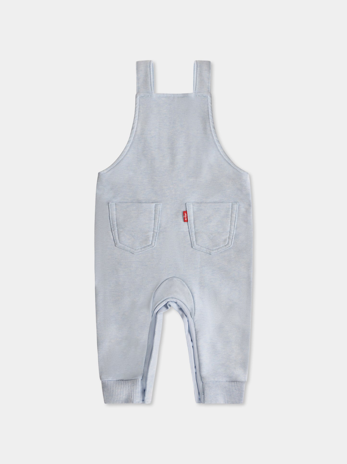 Salopette celeste per neonato con logo,Levi's Kids,6EK370 BJO