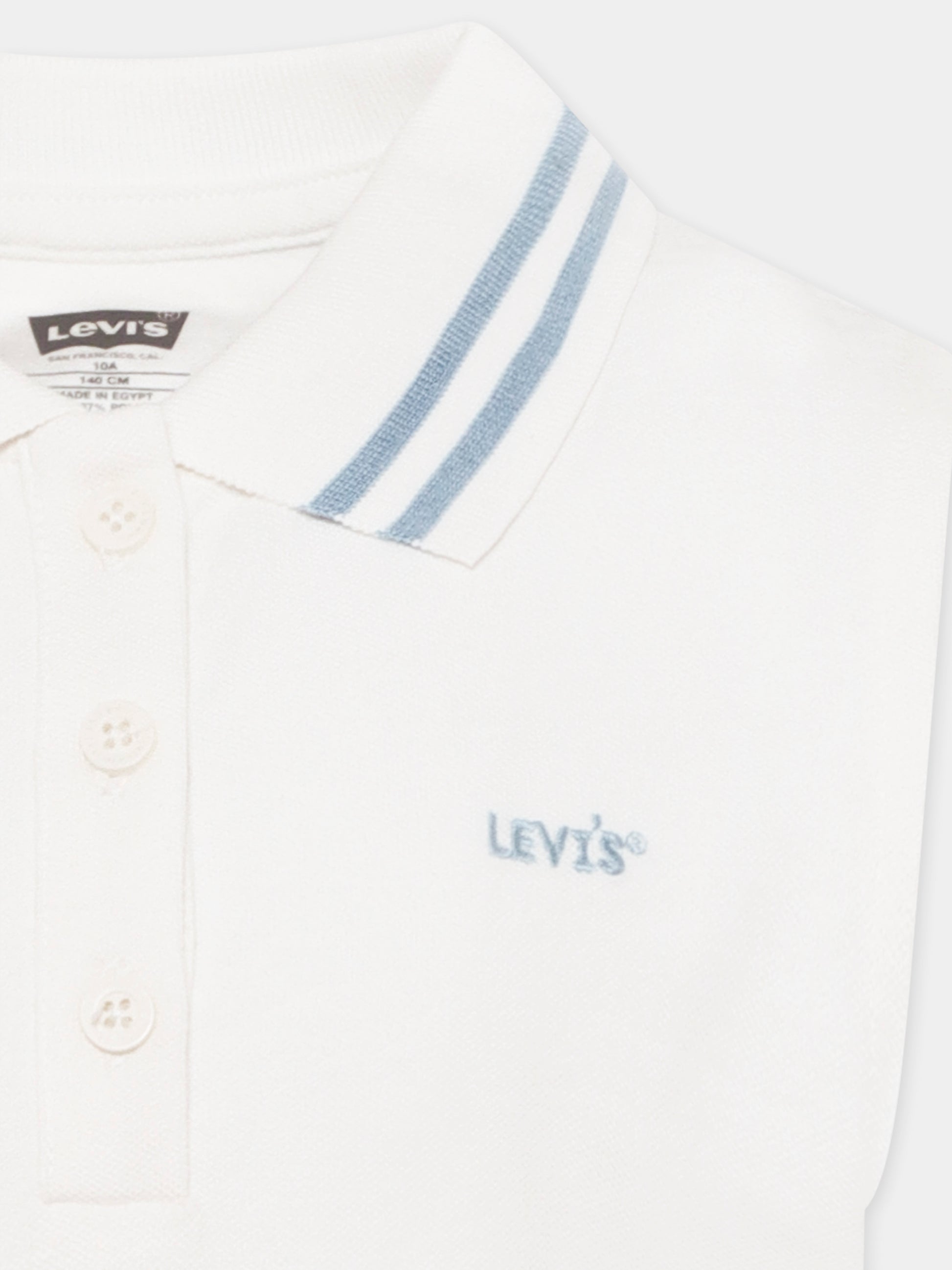 Polo bianca per bambina con logo,Levi's Kids,4EK176 X1O