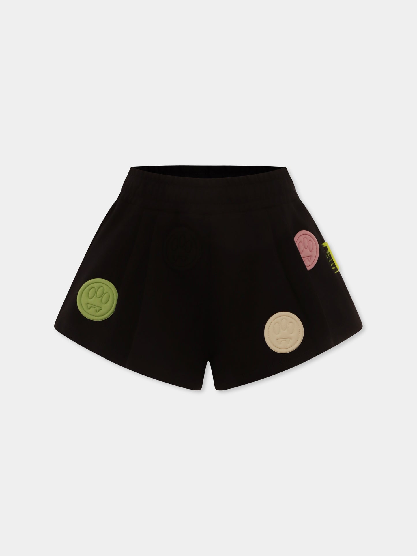 Shorts neri per bambina con smile,Barrow,S5BKJGSH114 110