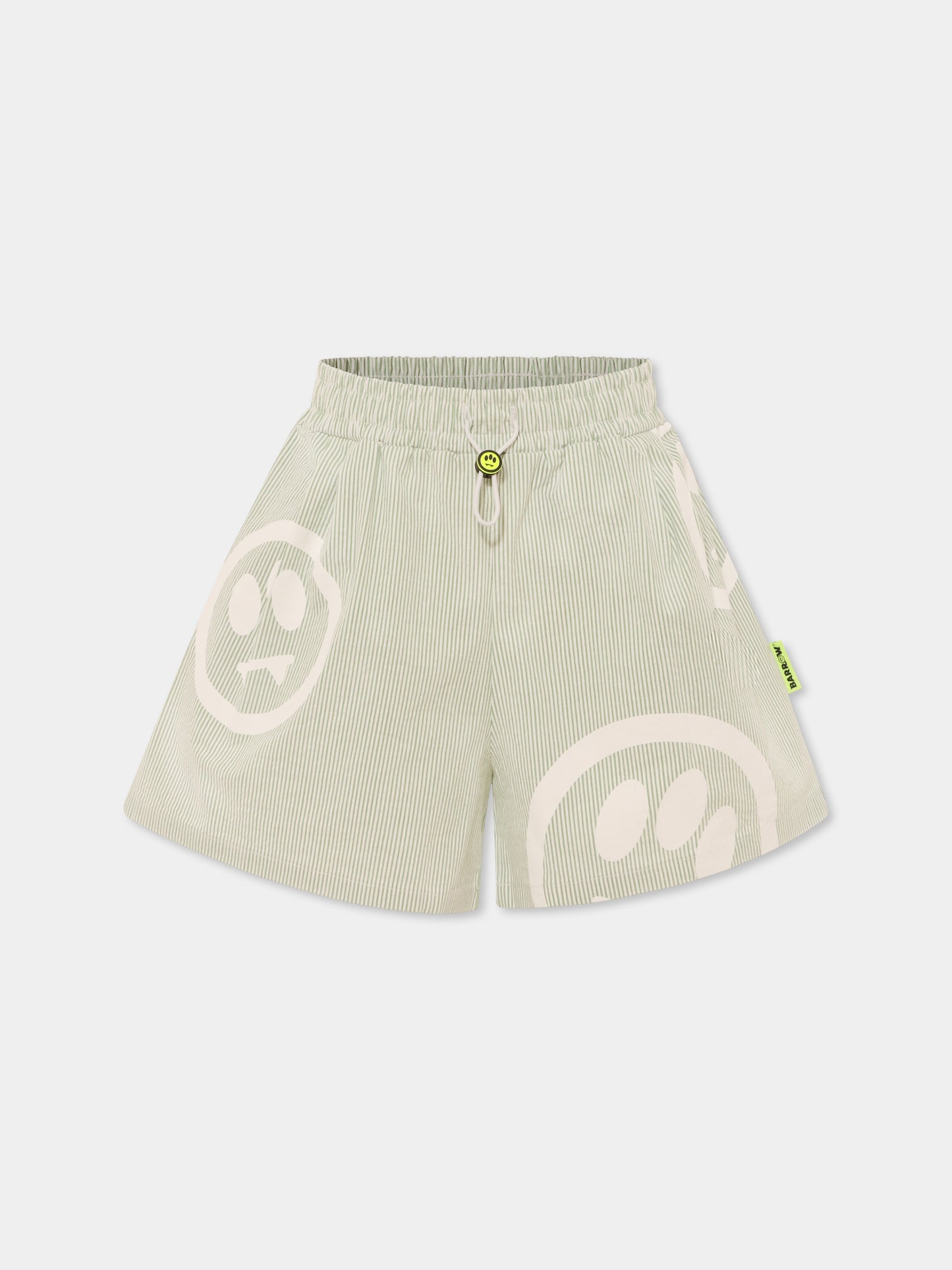 Shorts verdi per bambina con smile all over,Barrow,S5BKJGSH117 081
