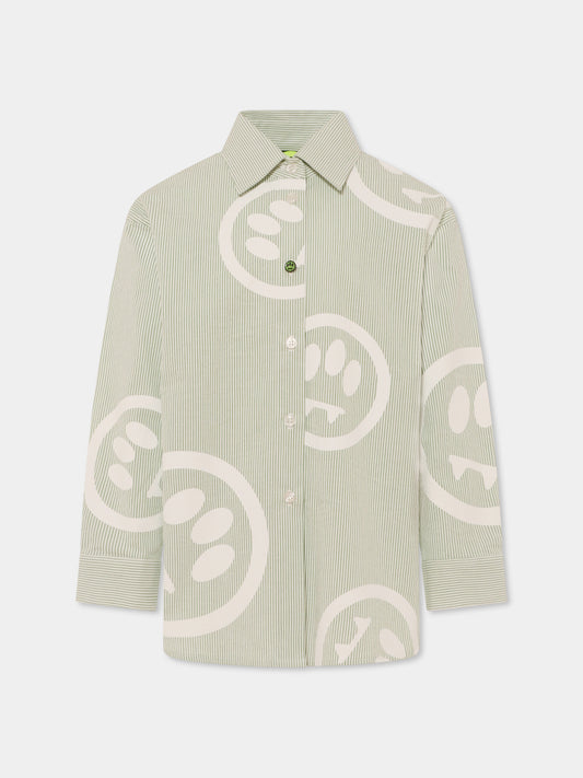 Camicia verde per bambina con smile all over,Barrow,S5BKJGSI115 081