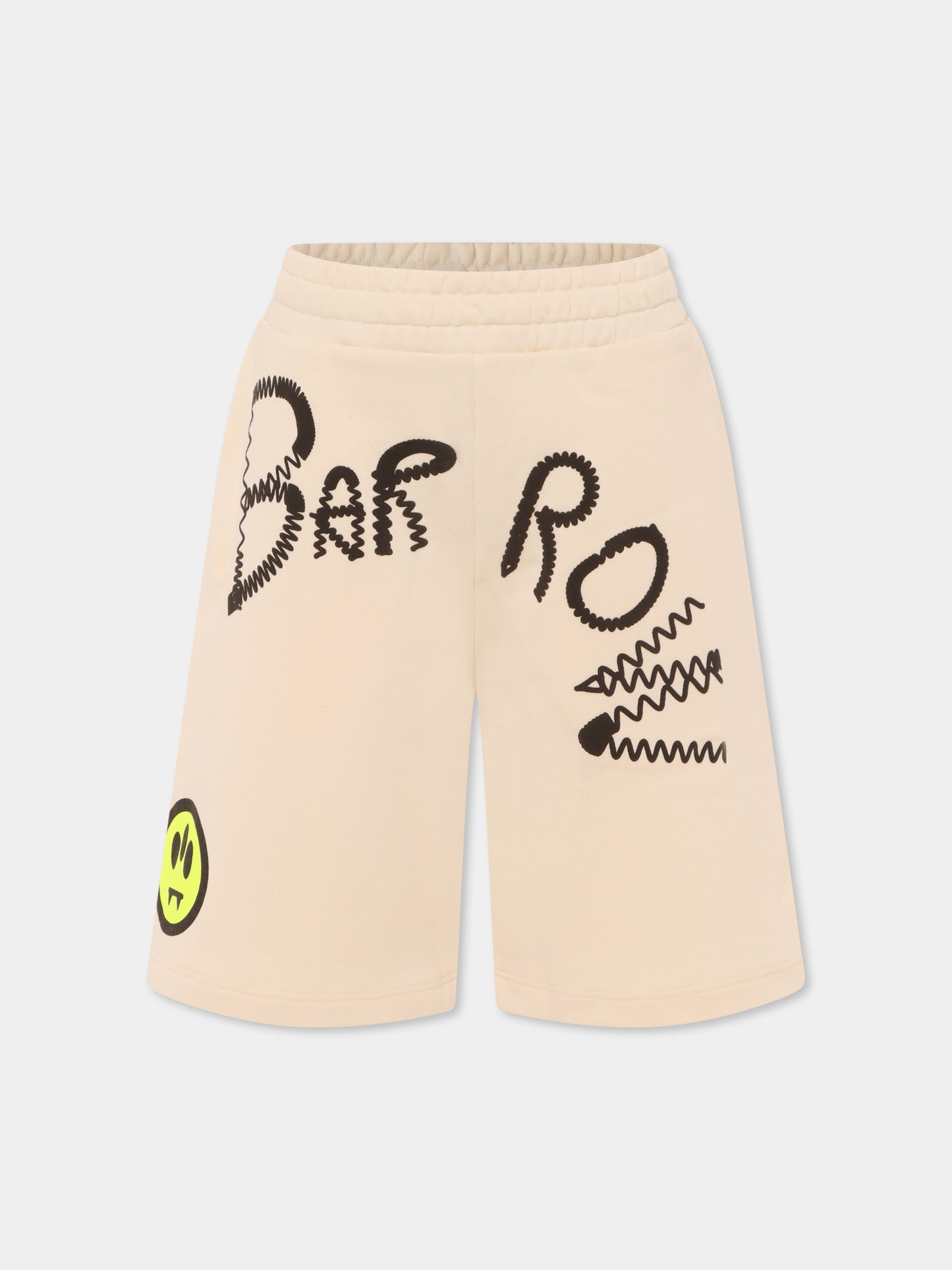 Ivory shorts for kids with logo