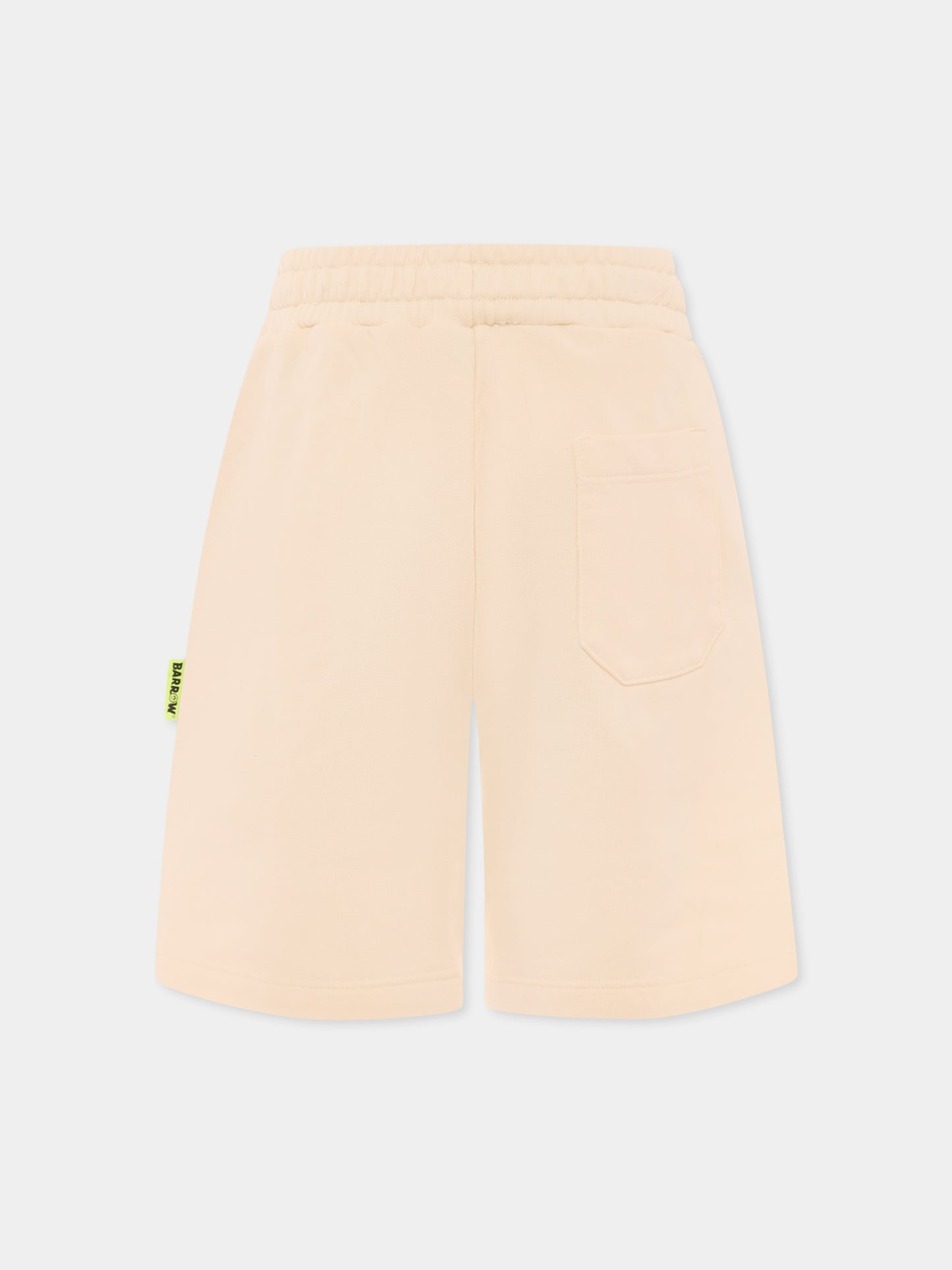 Ivory shorts for kids with logo
