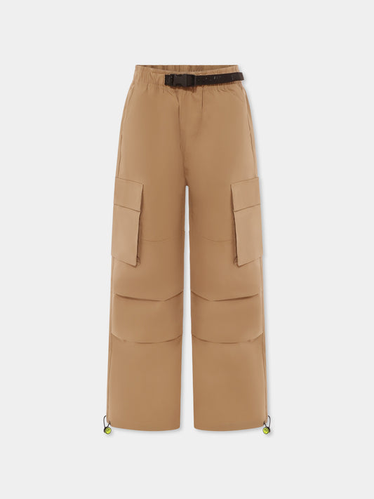 Pantaloni beige per bambini con patch,Barrow,S5BKJUPA035 092