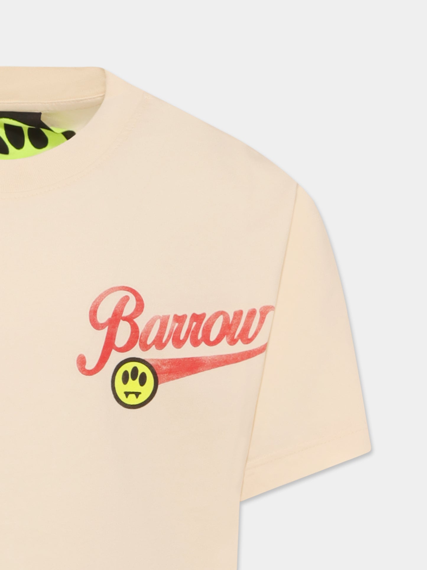 T-shirt avorio per bambini con logo e smile,Barrow,S5BKJUTH042 013