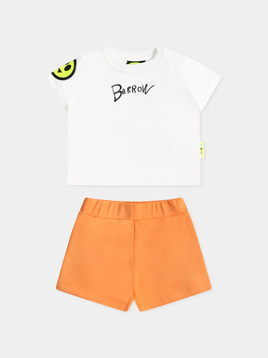 Multicolor suit for baby girl with logo