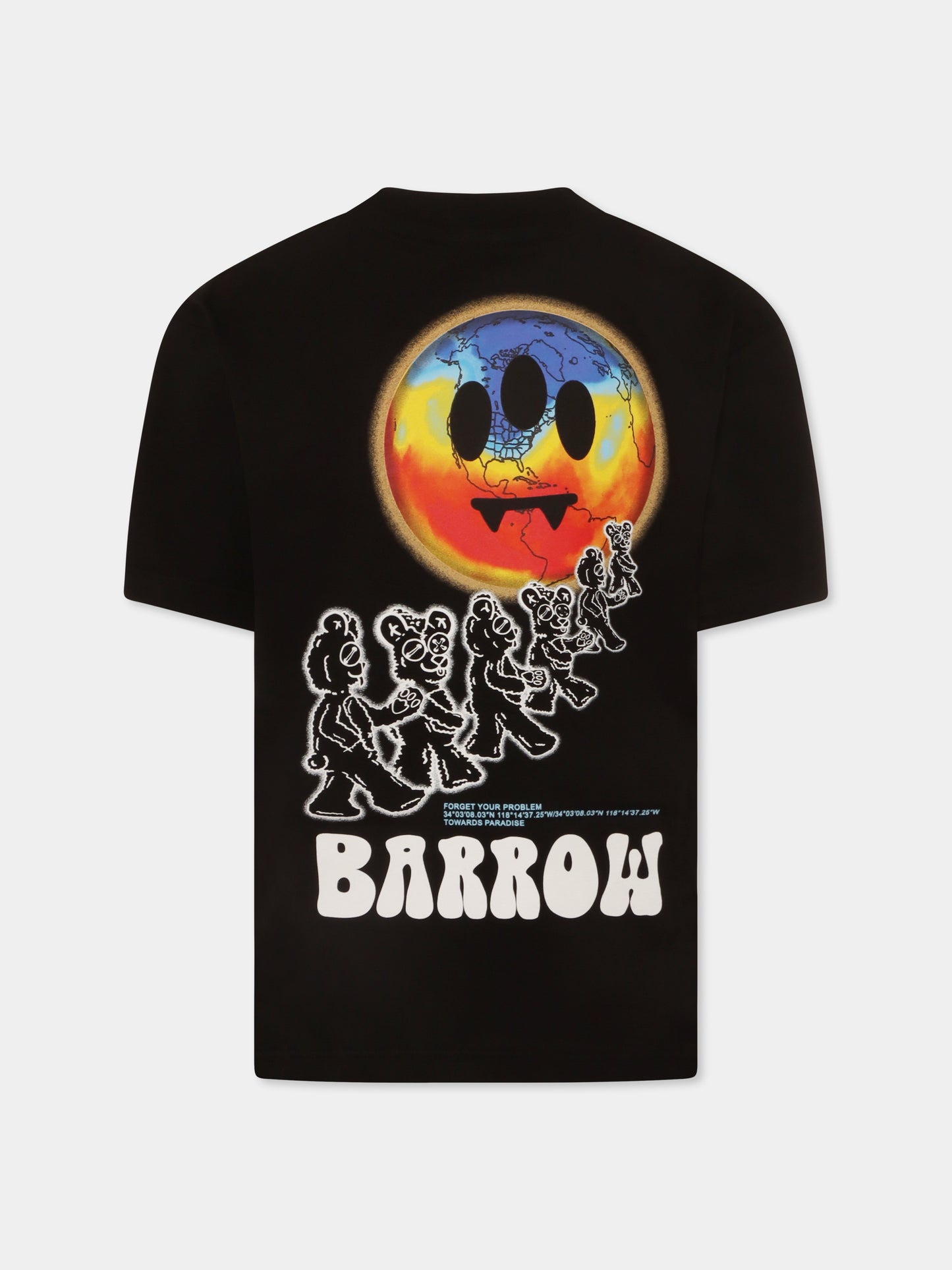 T-shirt nera per bambini con logo e stampa Bear,Barrow,S5BKJUTH069 110