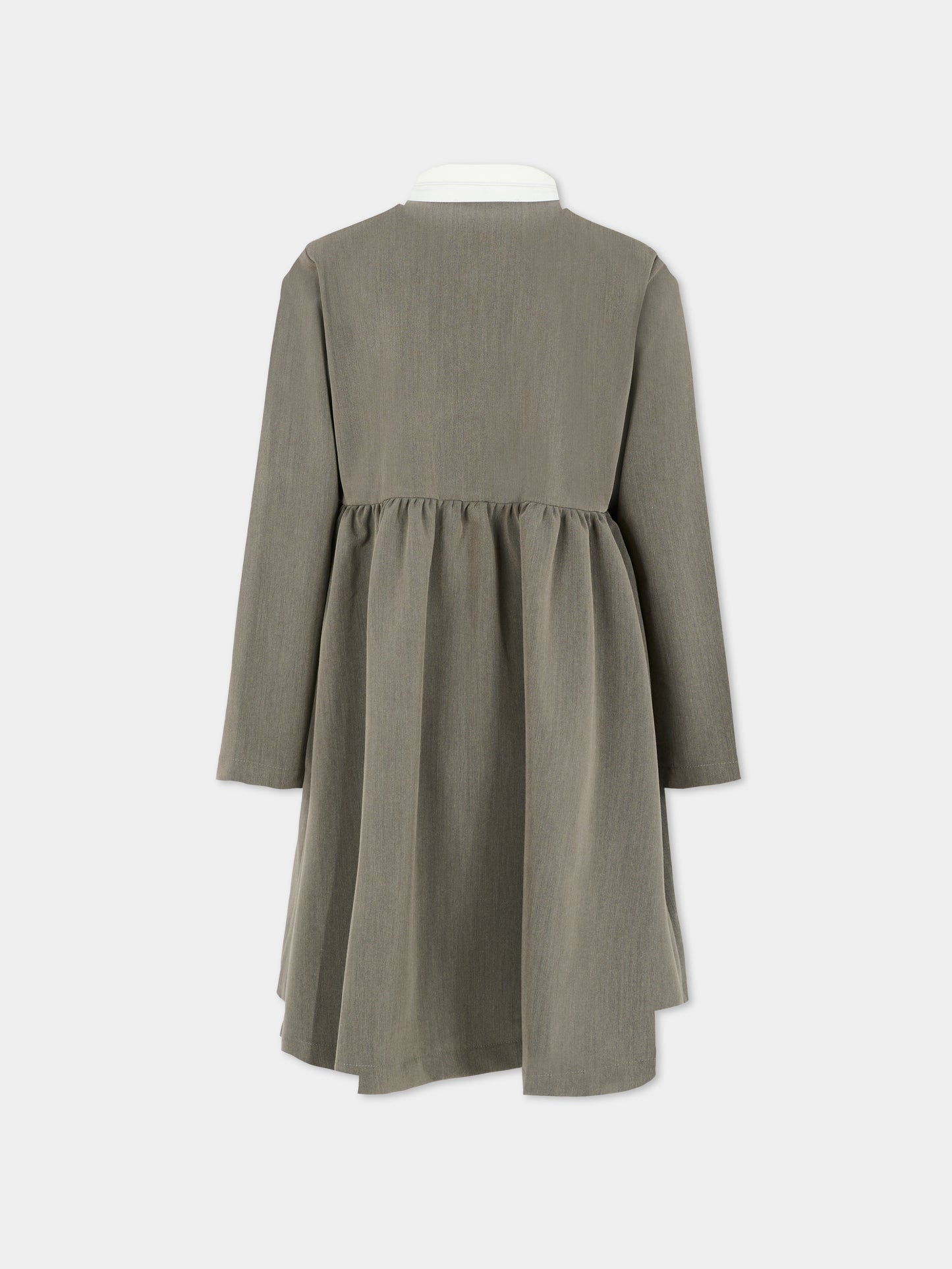 Vestito grigio per bambina con mani,Vivetta Kids,VI2511GR