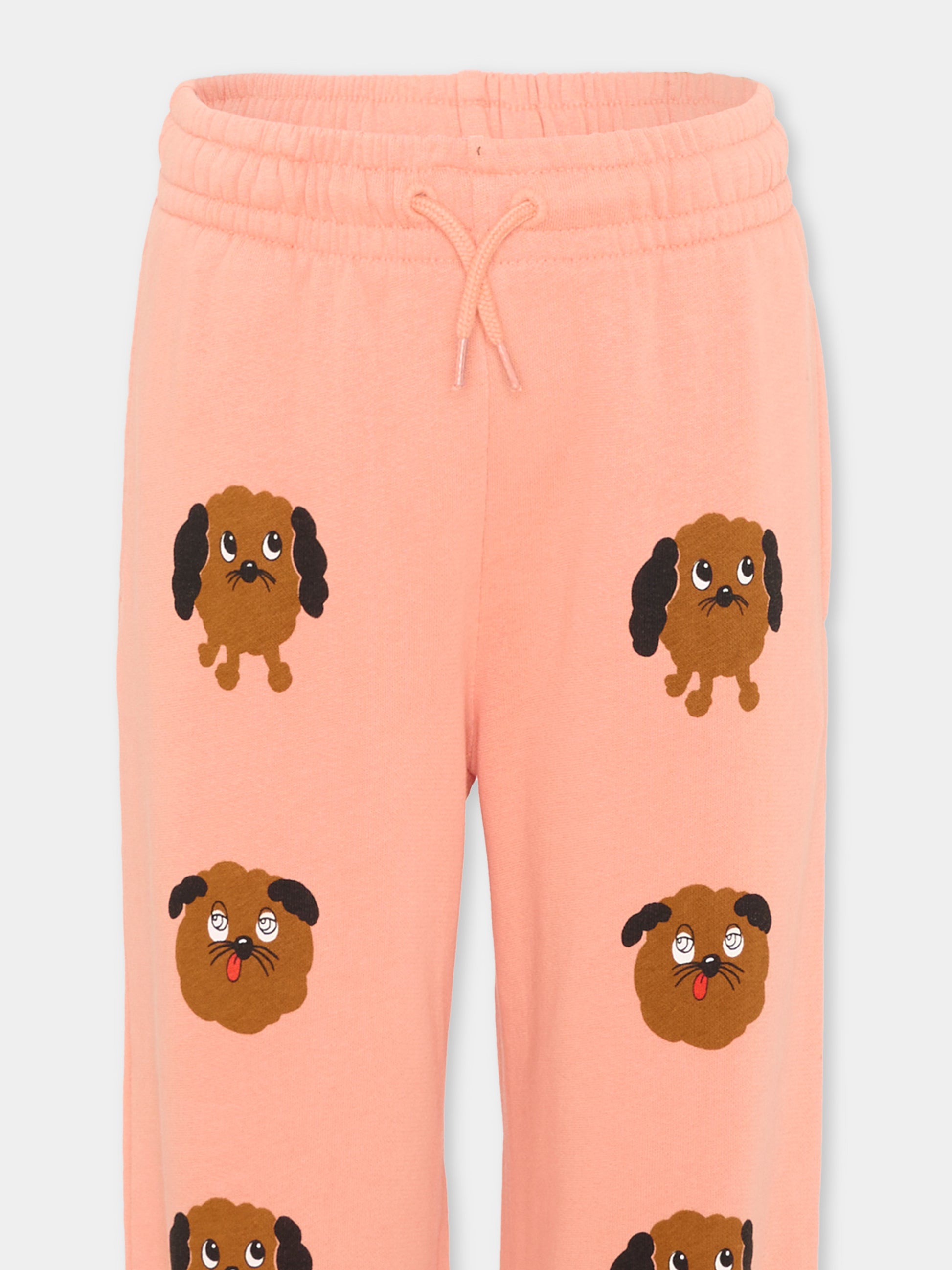 Pantaloni sportivi rosa per bambina con stampa cani,Mini Rodini,2613012628