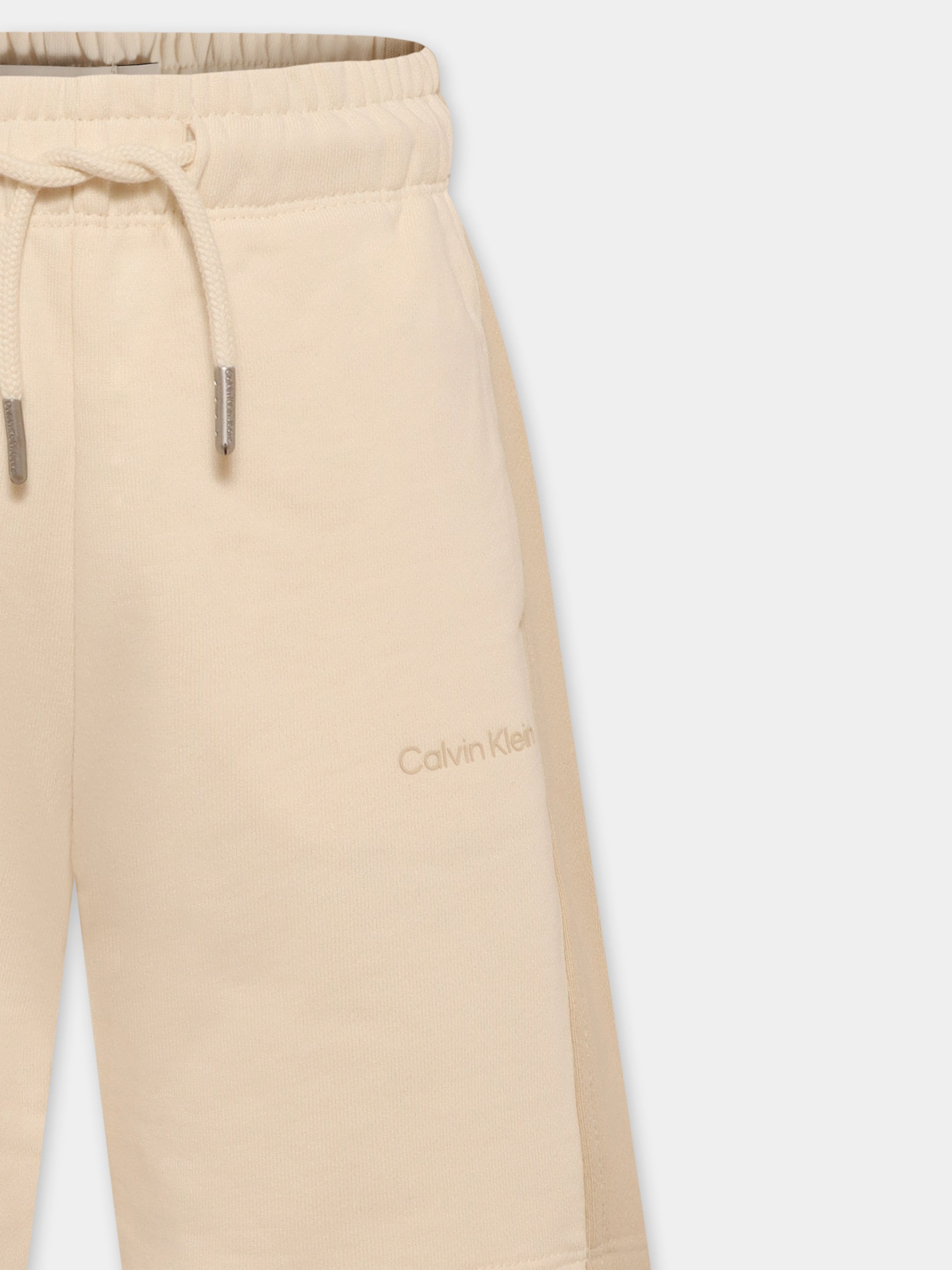 Shorts beige per bambino con logo,Calvin Klein Kids,25S CKIB0IB02433J IB0IB02433 PD1