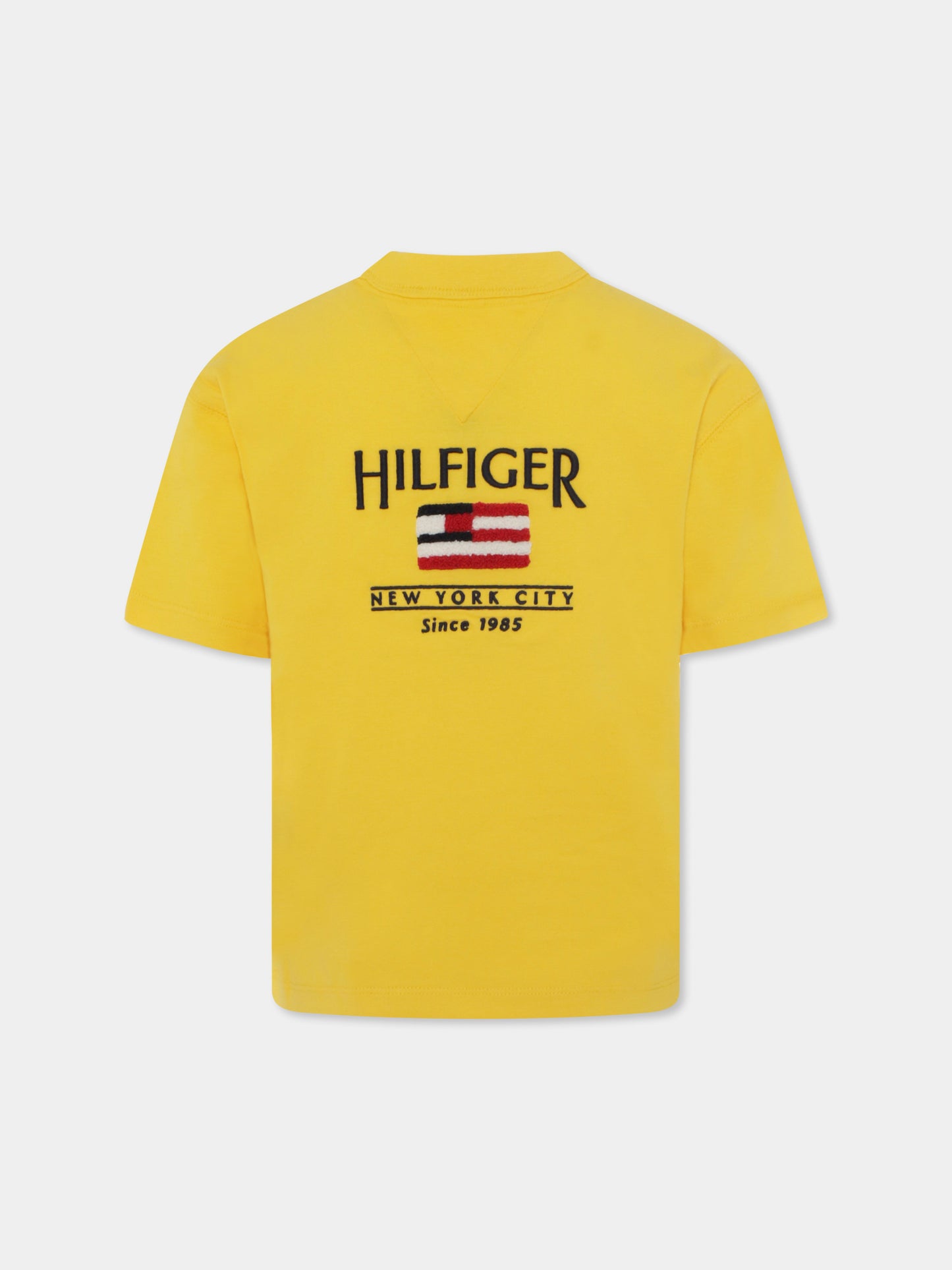 T-shirt gialla per bambino con bandierina,Tommy Hilfiger Junior,25S THKB0KB09531J KB0KB09531 ZGQ