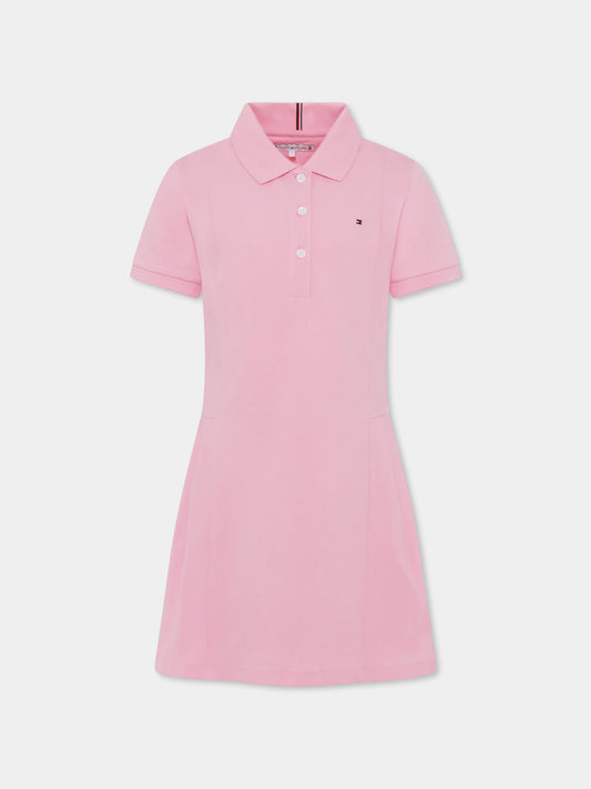 Pink dress for girl with flag