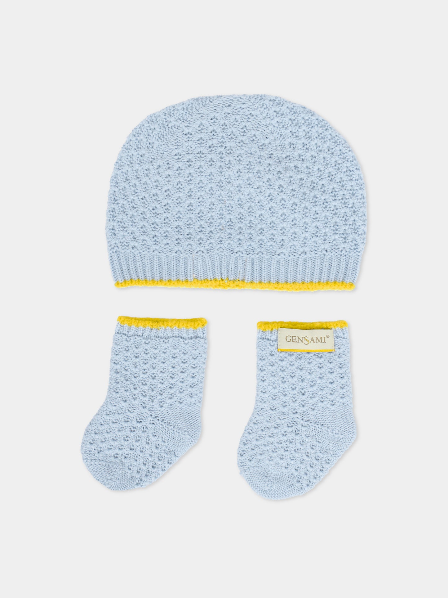Set accessori celeste per neonato con patch,Gensami,SET-APE-WE SKY BLUE